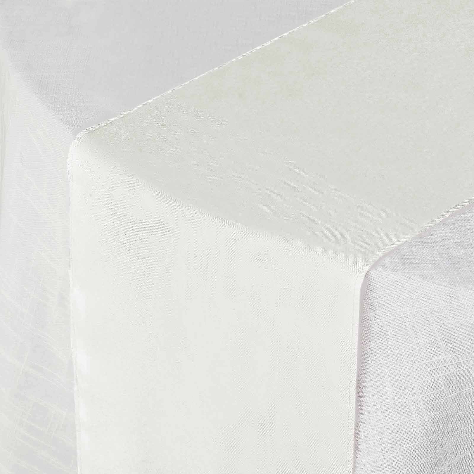 Polyester 12"x108" Table Runner Ivory - Durable & Wrinkle-Resistant Table Decor