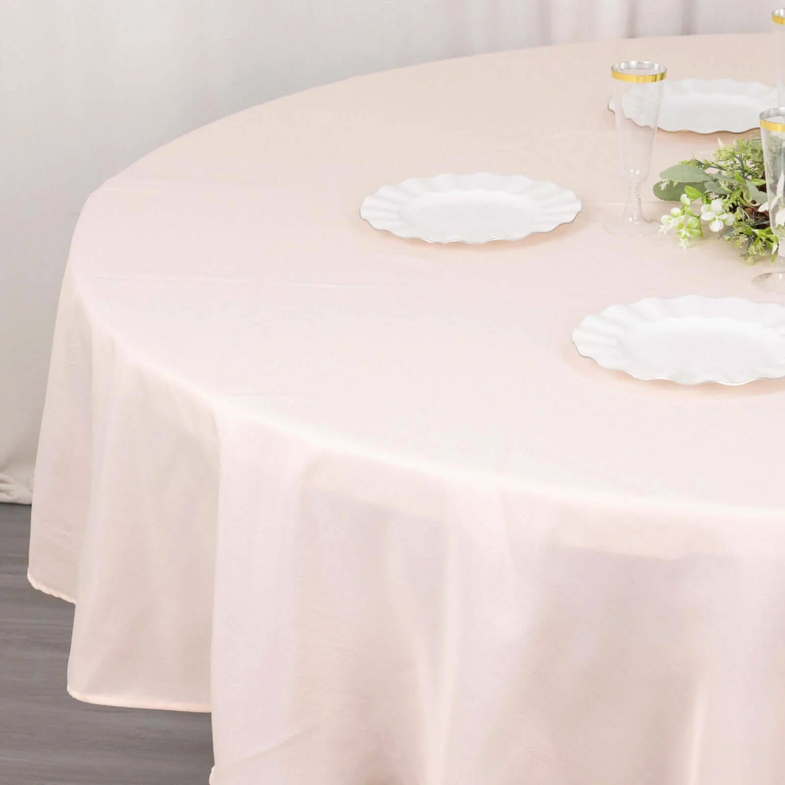 Premium Polyester 90" Round Tablecloth Blush - Stain and Wrinkle-Resistant Design with 220GSM Thickness Table Cover