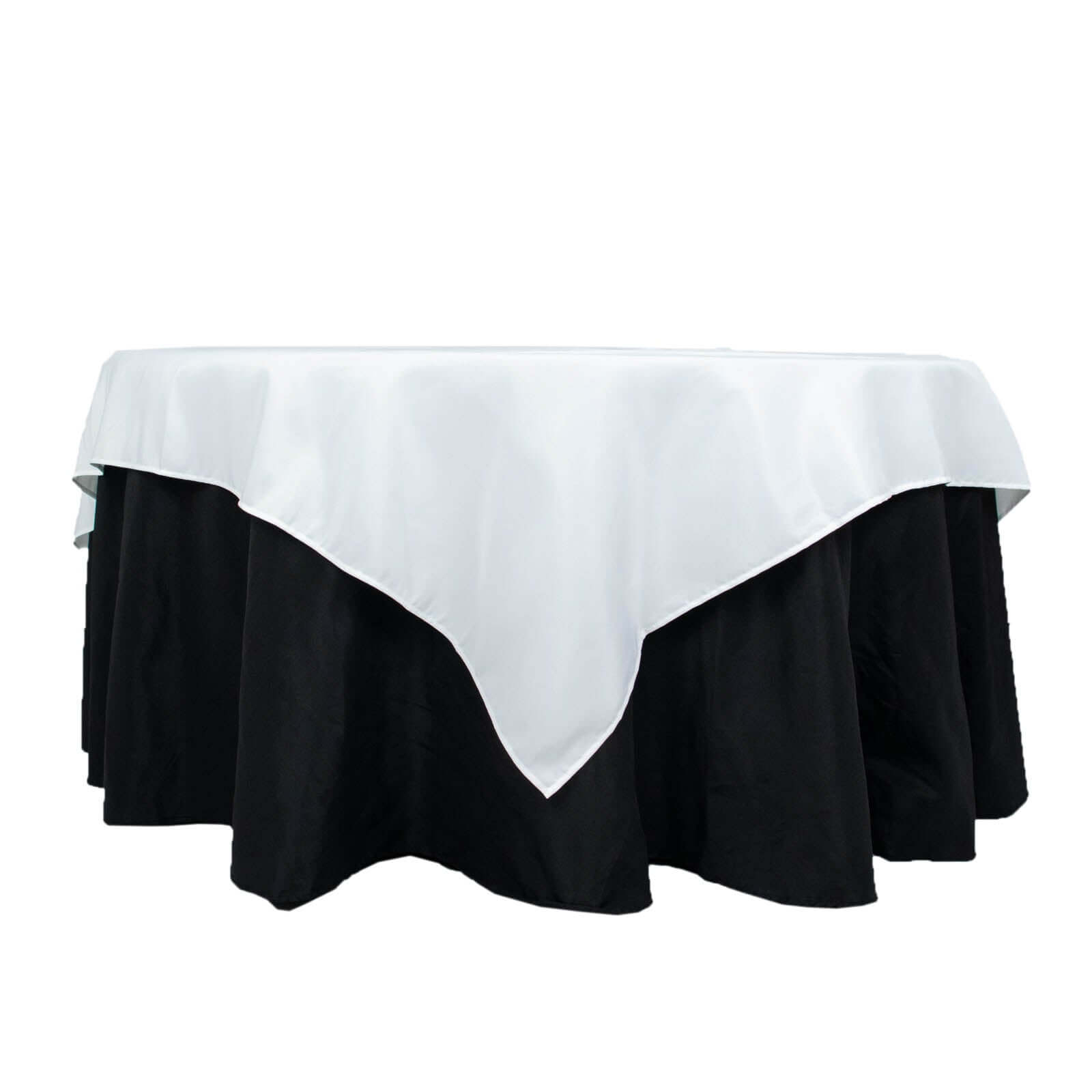 Premium Polyester 70"x70" Table Overlay Square Tablecloth White 220GSM Wrinkle-Resistant Table Cover for Stylish Gatherings