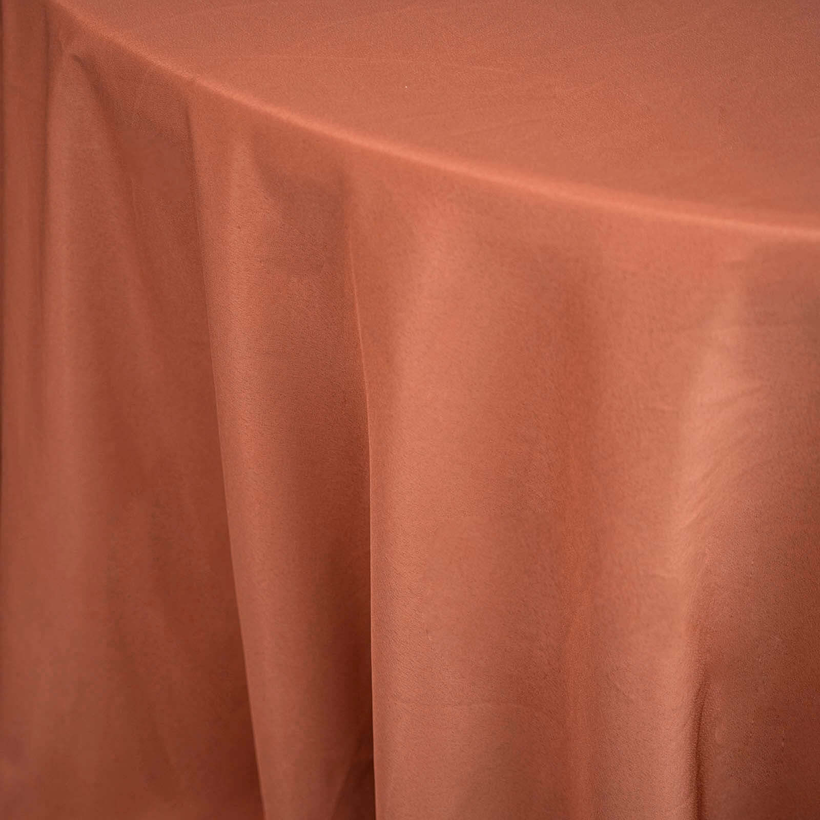 Polyester 132" Round Tablecloth Terracotta (Rust) - Seamless Chic Table Cover