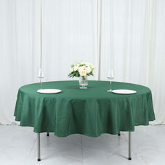 Polyester 90" Round Tablecloth Hunter Emerald Green - Stain & Wrinkle-Resistant Table Cover