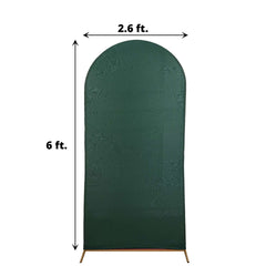 6ft Matte Hunter Emerald Green Spandex Fitted Chiara Backdrop Stand Cover For Round Top Wedding Arch