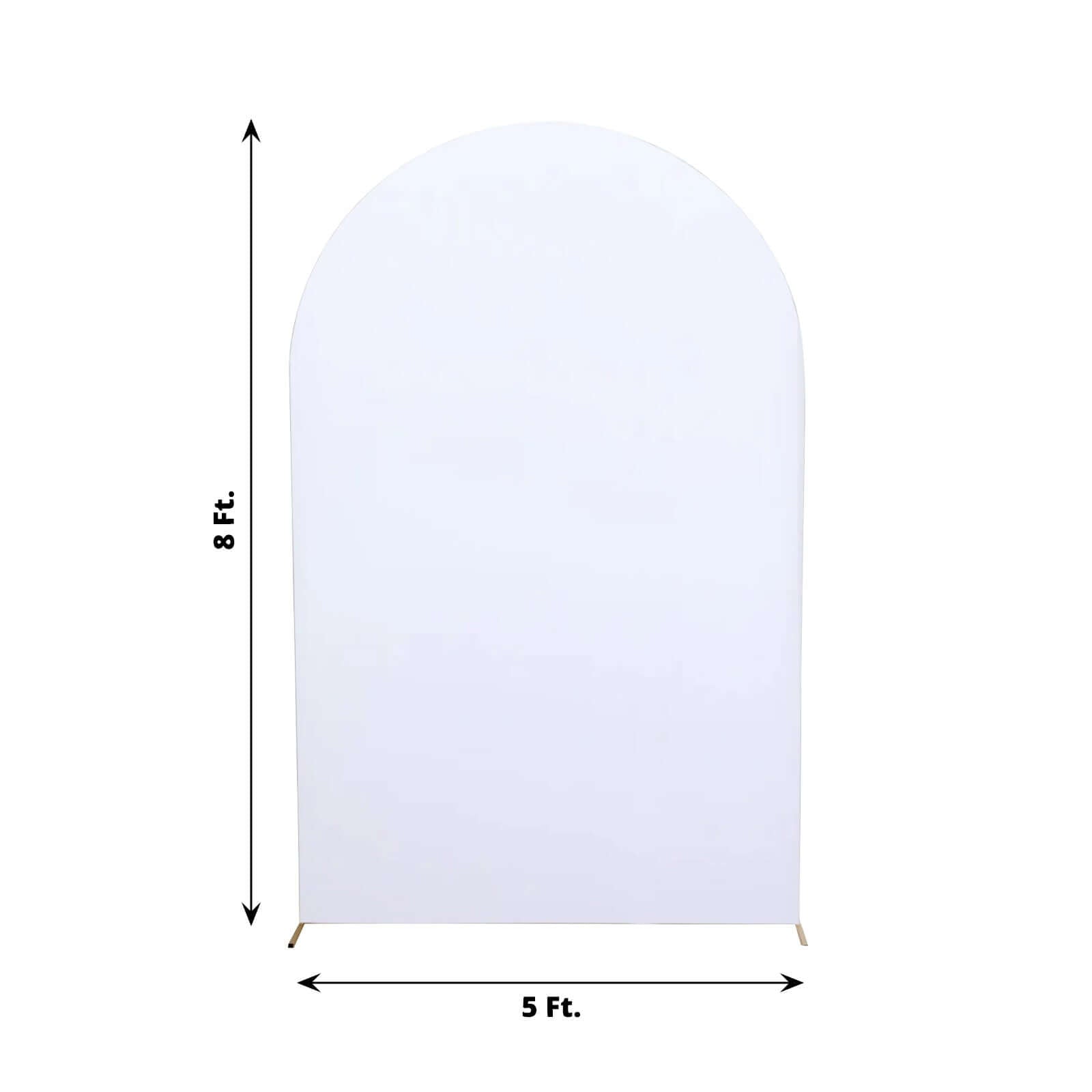 8ft Matte White Spandex Fitted Wedding Arch Cover For Round Top Chiara Backdrop Stand