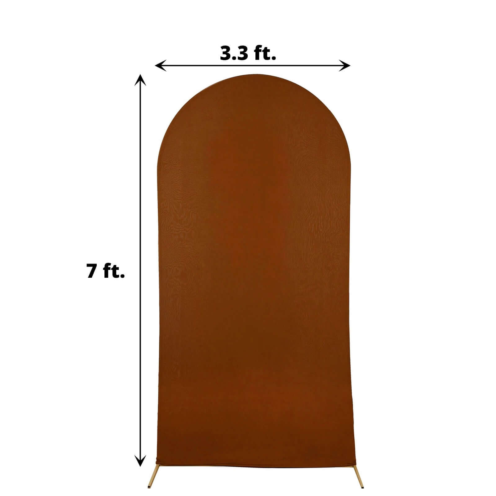 7ft Cinnamon Brown Spandex Fitted Chiara Backdrop Stand Cover For Round Top Wedding Arch
