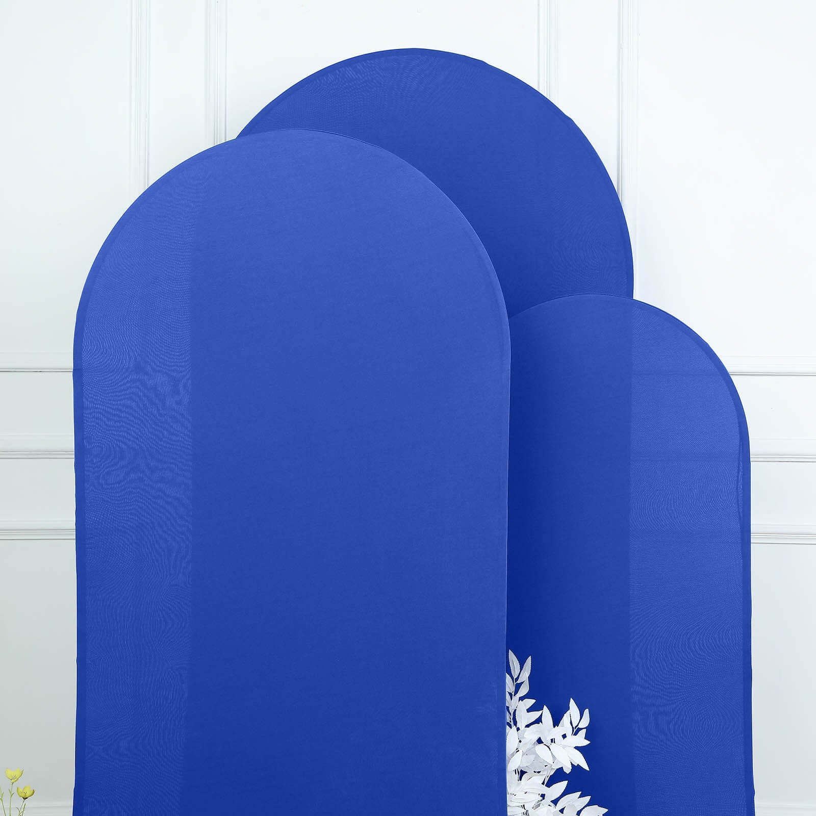 Set of 3 Matte Royal Blue Spandex Fitted Chiara Backdrop Stand Cover For Round Top Wedding Arch - 5ft, 6ft, 7ft