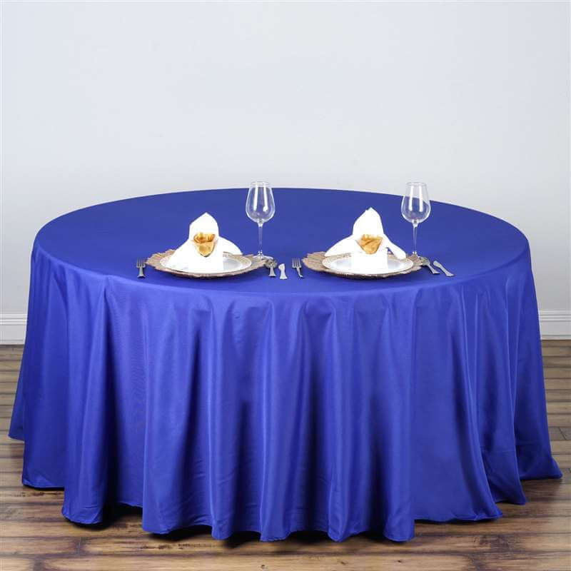 Polyester 108" Round Tablecloth Royal Blue - Wrinkle-Resistant Table Cover