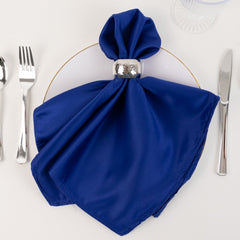 5 Pack Lamour Satin 20"x20" Napkins Royal Blue - Soft Matte Finish Dinner Napkins