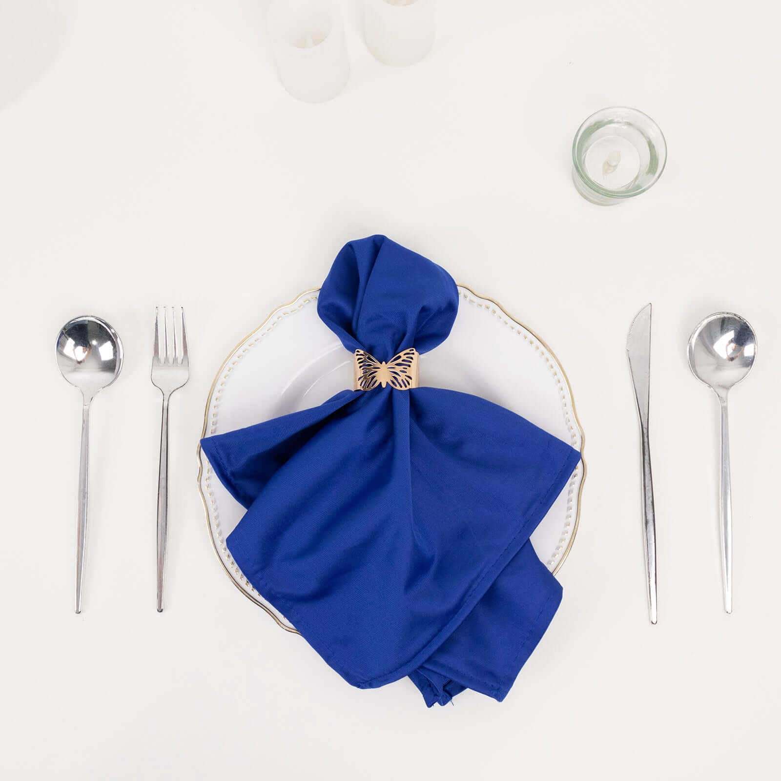 5 Pack Scuba 20"x20" Napkins Royal Blue - Durable & Reusable Dinner Napkins