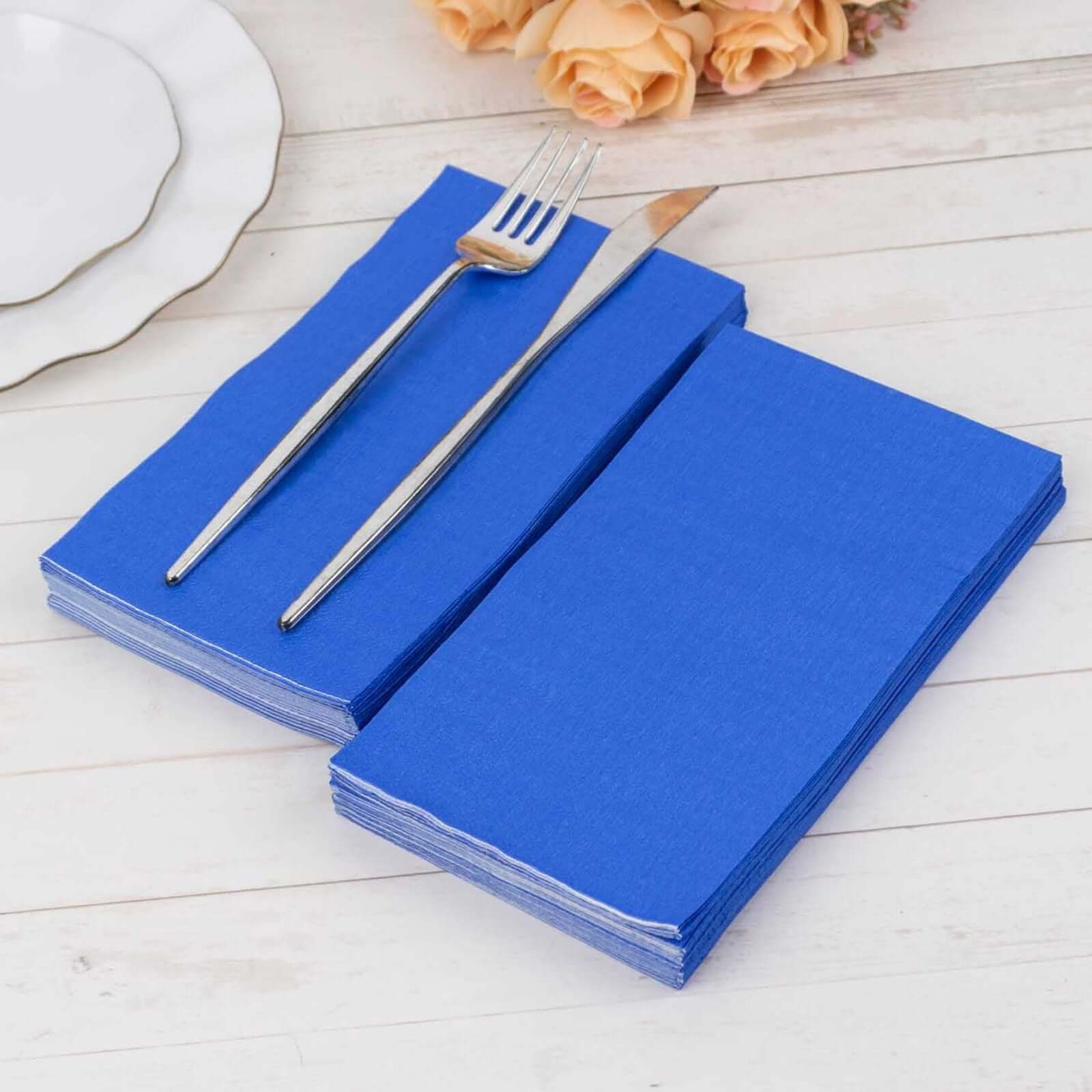 50-Pack Paper Napkins Royal Blue - Soft Disposable 2-Ply Dinner Napkins for Weddings