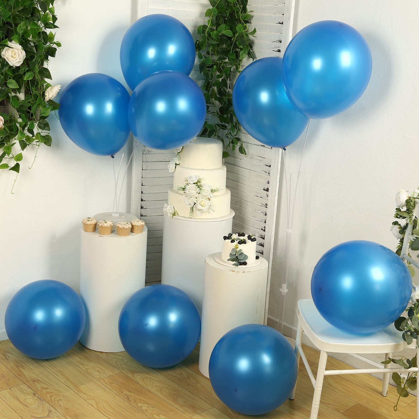 10 Pack Royal Blue Biodegradable Balloons, 18" Thickened Extra Strong Eco-friendly Latex Helium Party Balloons