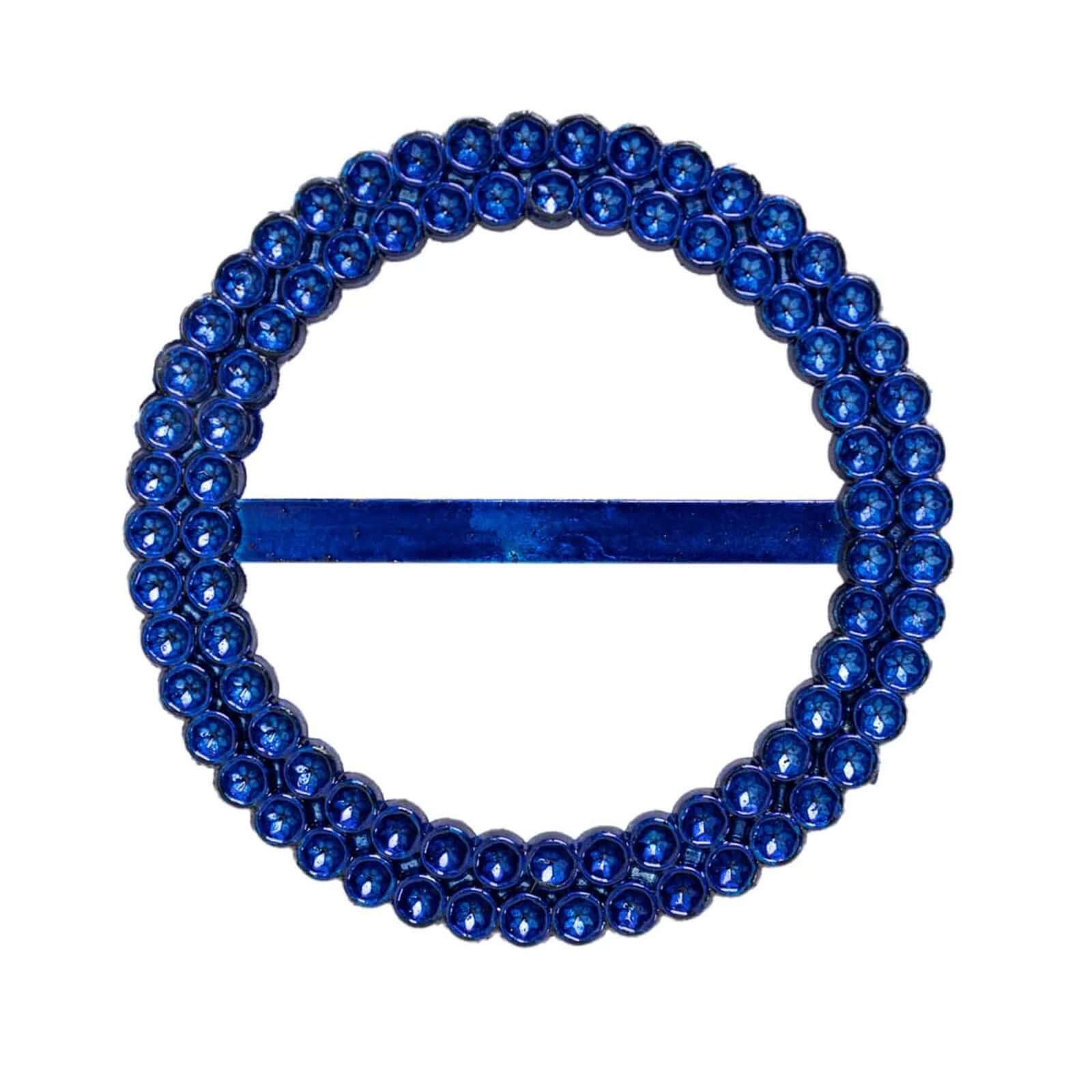20 Pack Diamond Round Chair Sash Band Buckle Pins Royal Blue - Timeless Rhinestone Napkin Rings 2.5"