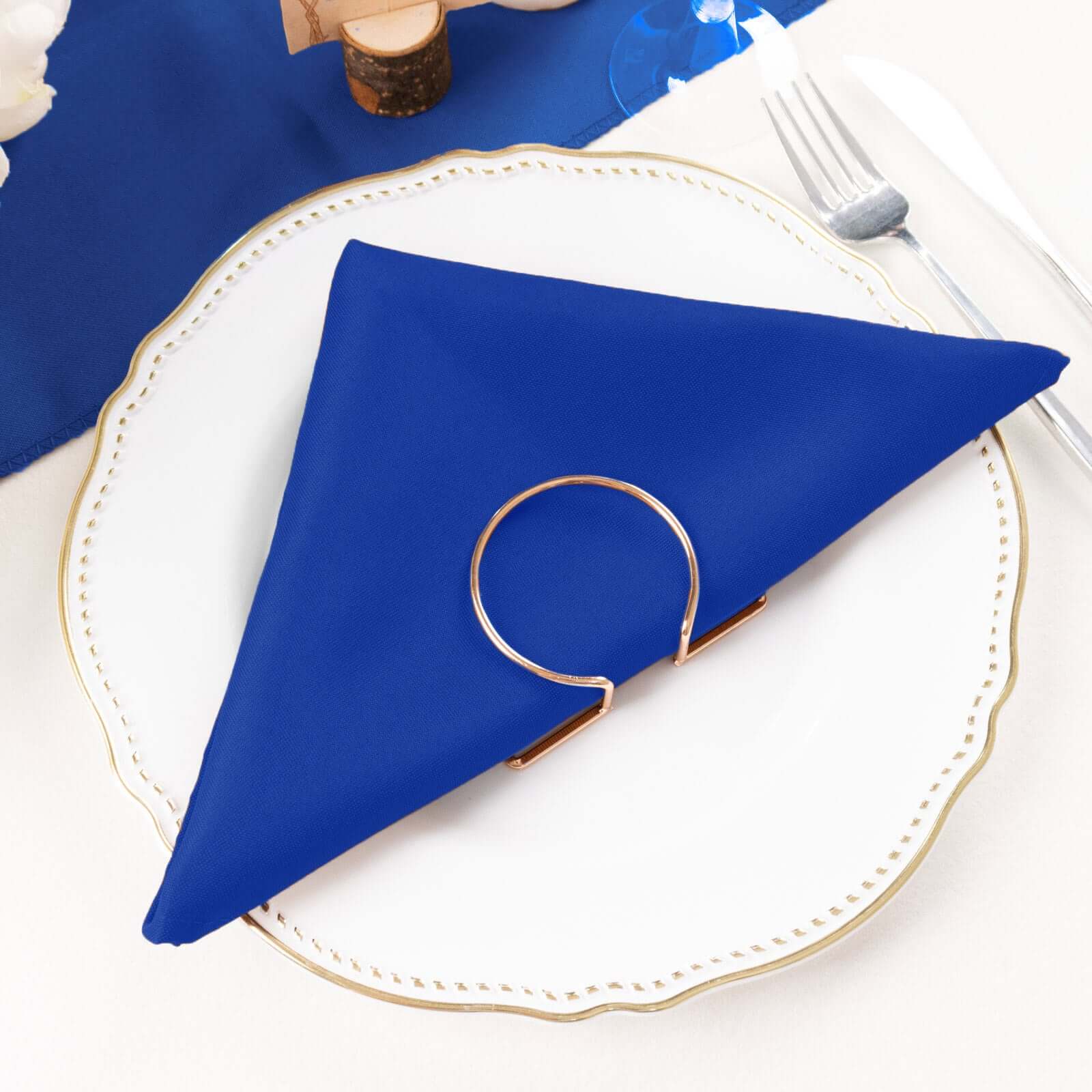 5 Pack Polyester 20"x20" Napkins Royal Blue - Wrinkle Resistant & Easy Care Cloth Napkins