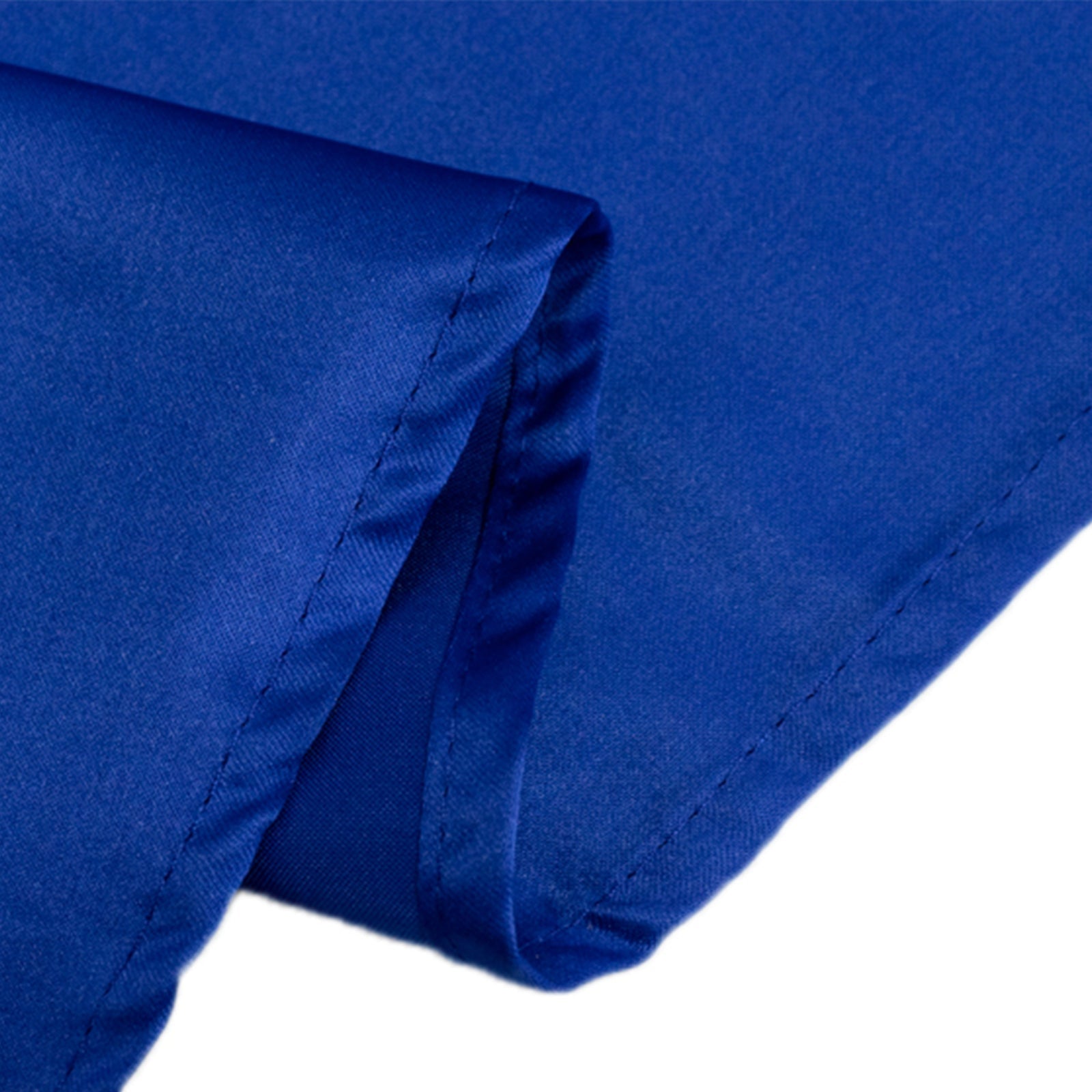 Lamour Satin 120" Round Tablecloth Royal Blue - Seamless Table Cover with Soft Tempered Sheen