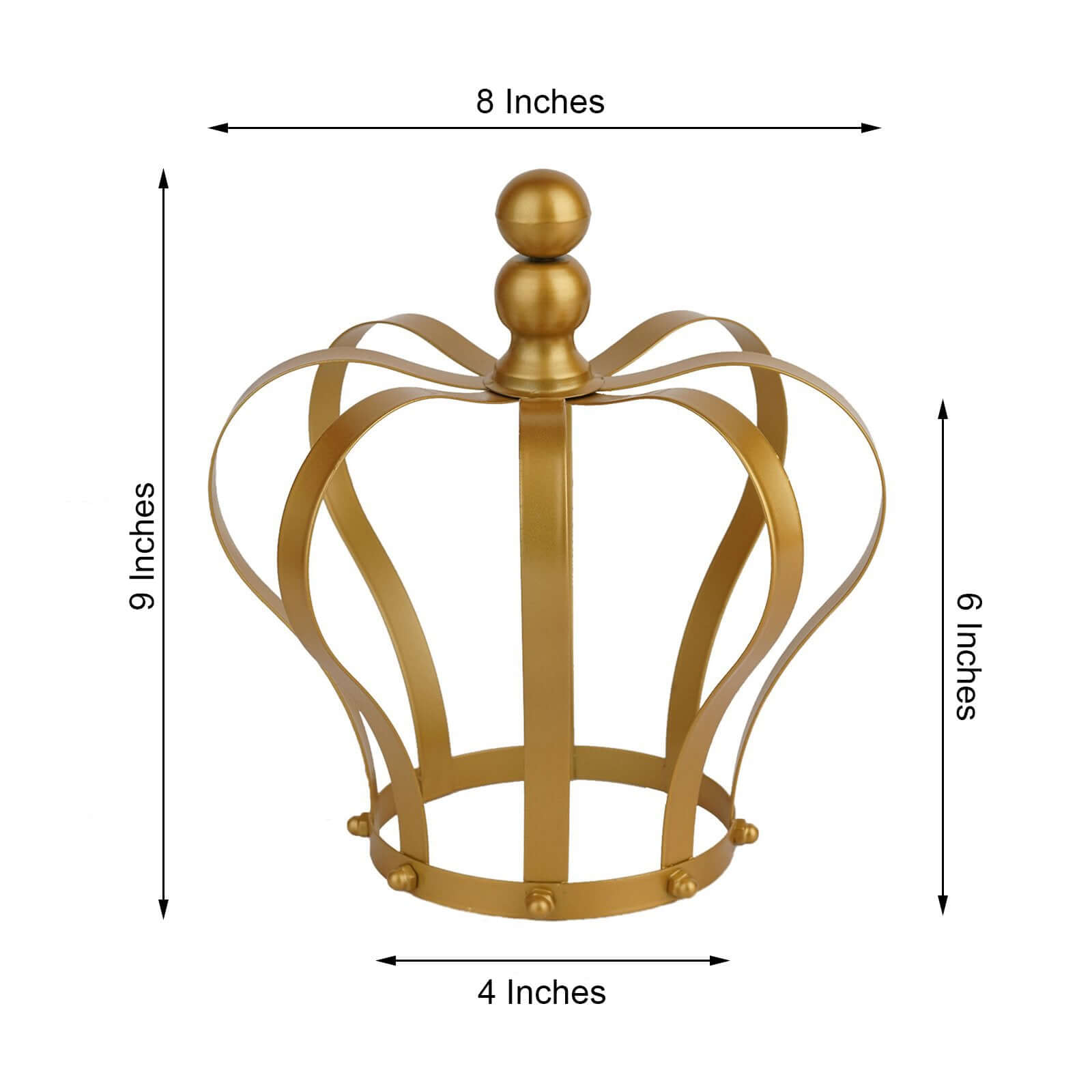 Metal Royal Crown Cake Topper Gold - Sophisticated Wedding Cake Centerpiece Decor for Themed Events 9"