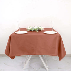 Polyester Square 54"x54" Tablecloth Terracotta (Rust) - Wrinkle-Resistant & Durable Table Cover