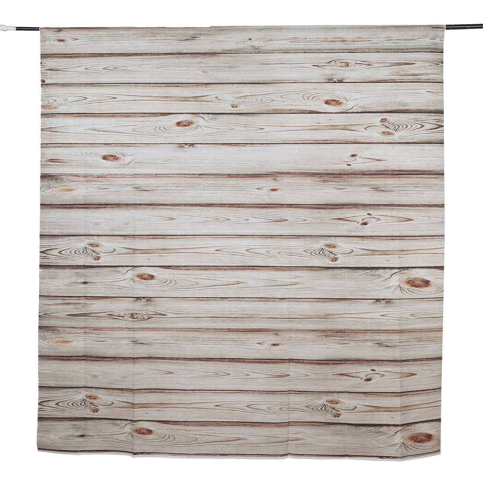 8ftx8ft Rustic White Washed Wood Panel Vinyl Photography Backdrop, Party Photo Booth Background