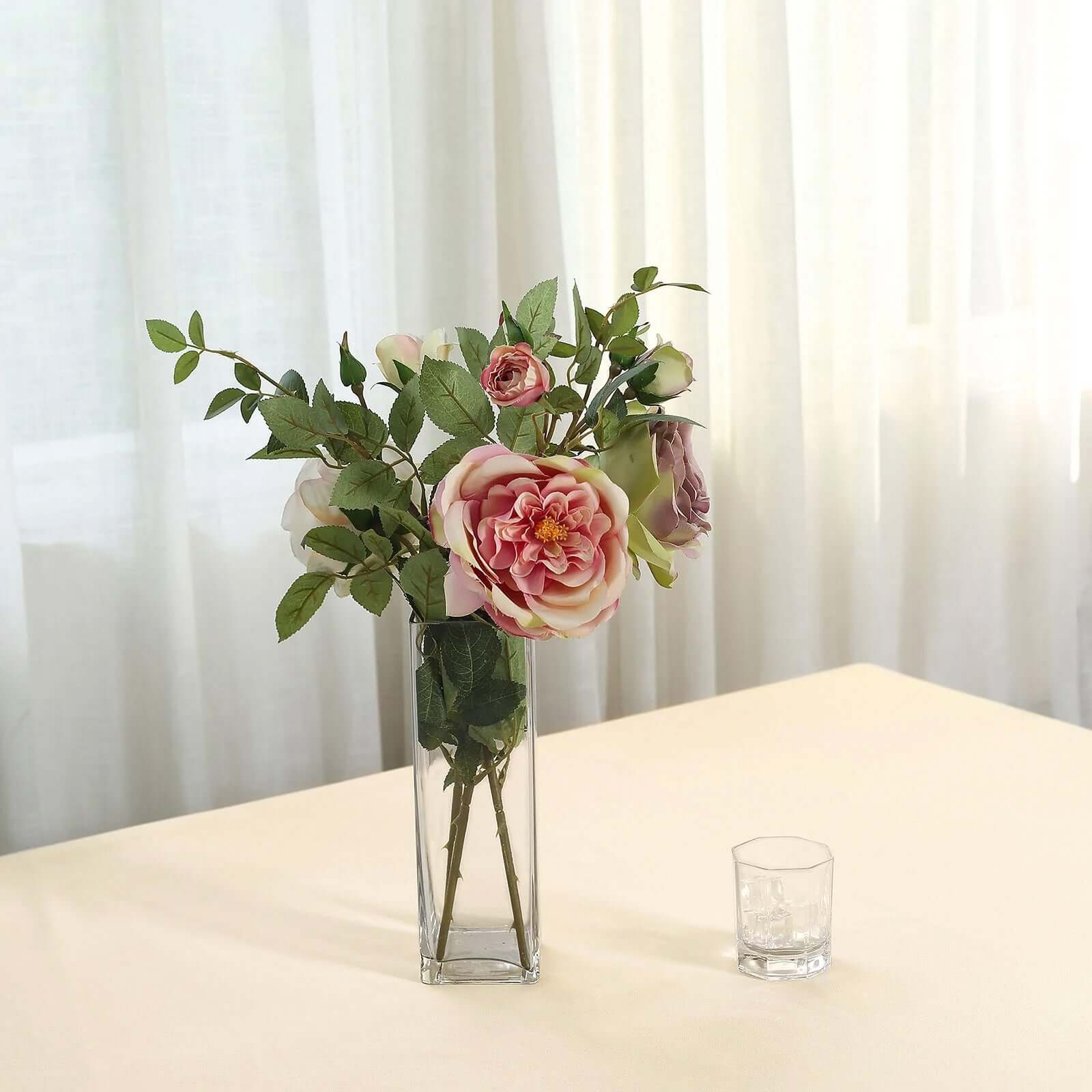 Polyester 90"x90" Table Overlay Square Tablecloth Beige - Wrinkle-Resistant & Durable Table Cover