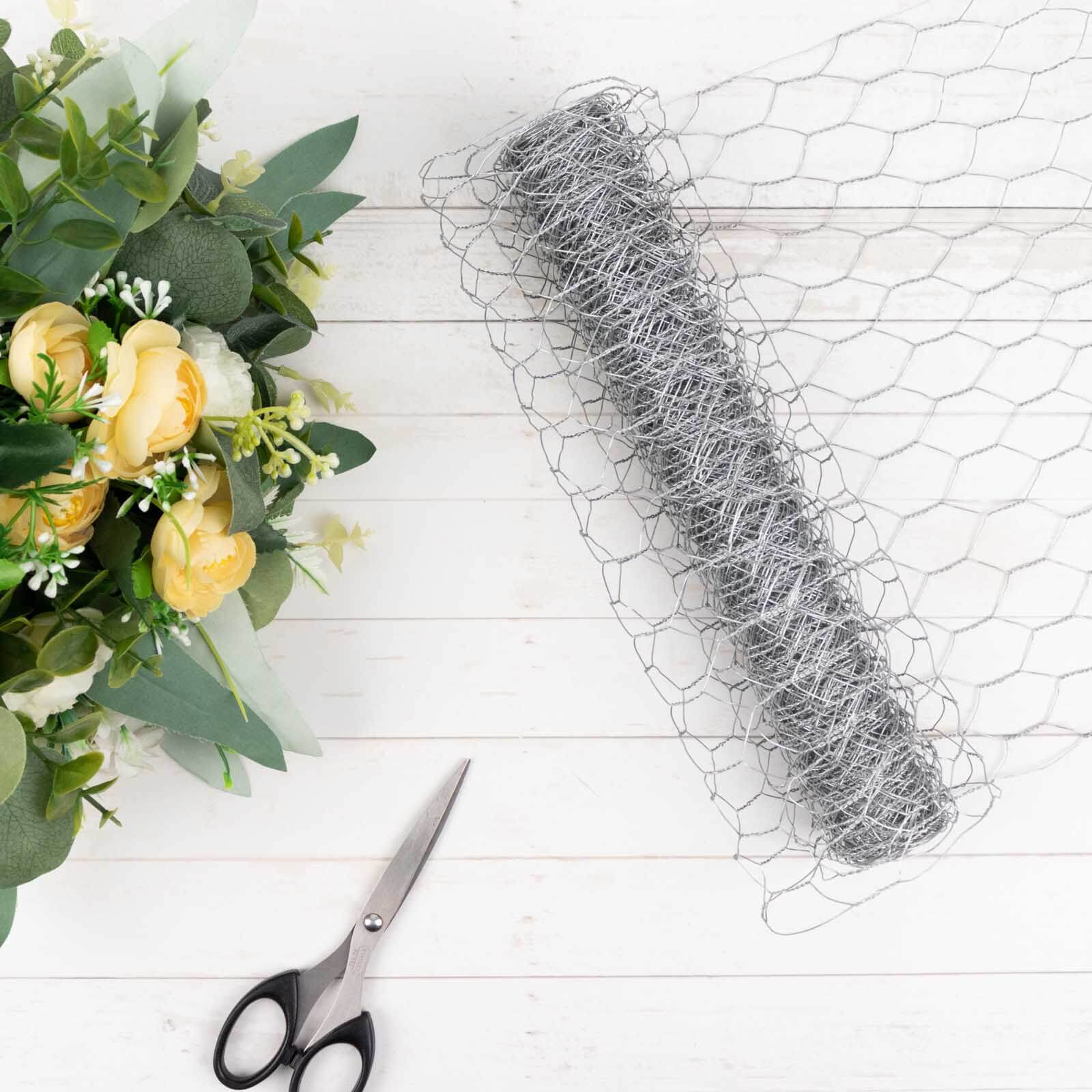 12"x16ft Silver Galvanized Metal Hexagonal Chicken Wire Mesh For DIY Crafts, Garden Fence Poultry Netting