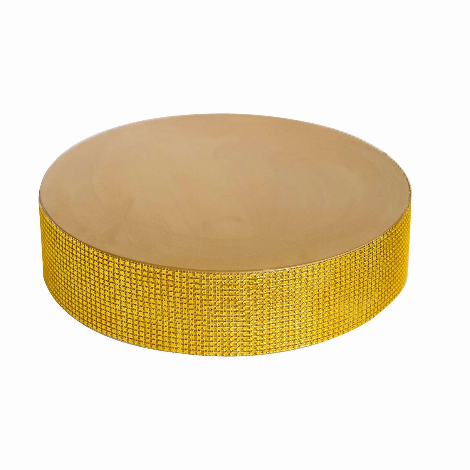 Metal Pedestal Cake Stand Round Design with Rhinestones Gold - Cupcake Holder and Dessert Table Centerpiece 14"
