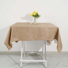 Faux Burlap Jute 54"x54" Square Tablecloth Natural - Rustic Event Table Linen