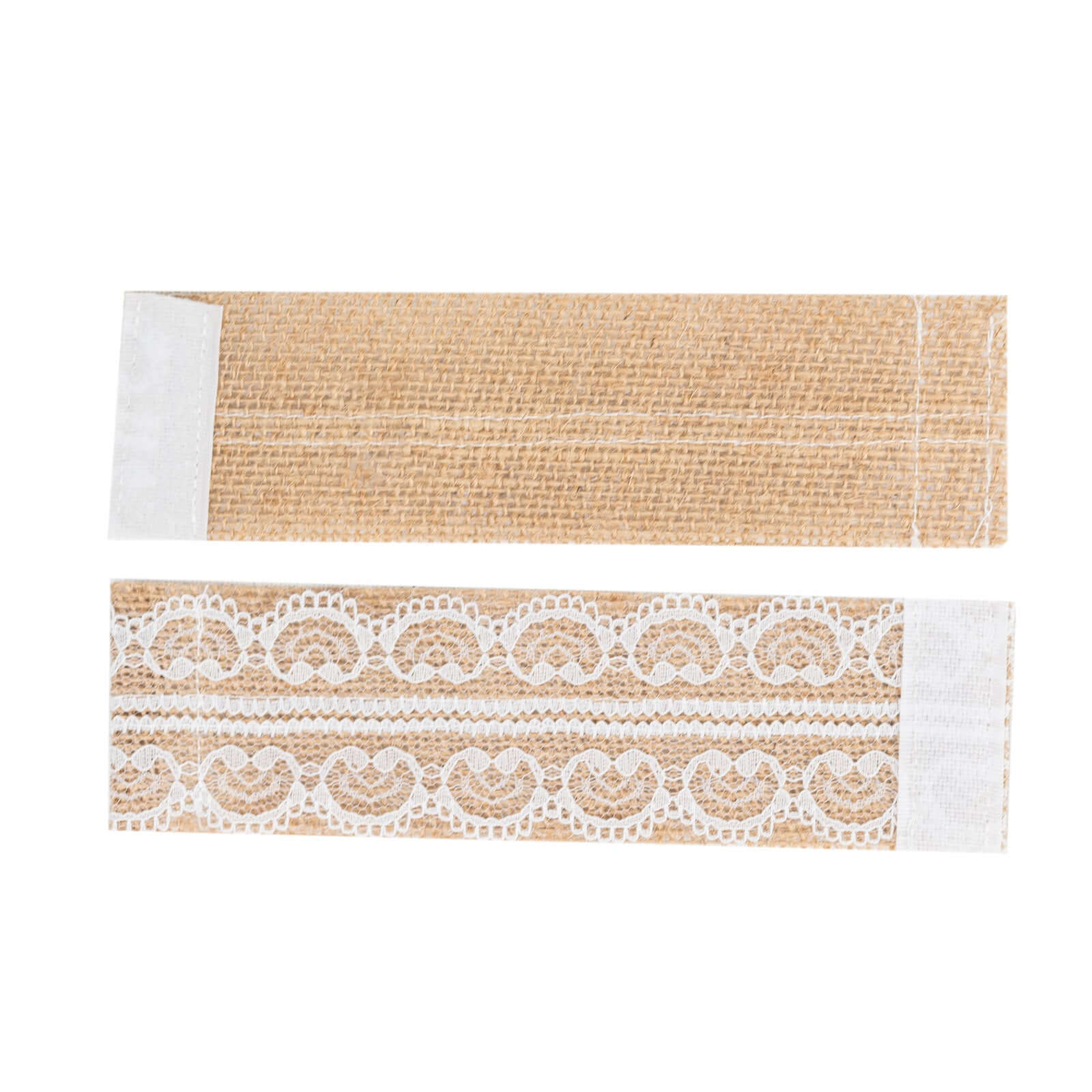 6 Pack Rustic Boho Chic Burlap and Lace Napkin Rings, Farmhouse Style Jute Serviette Buckles Holder