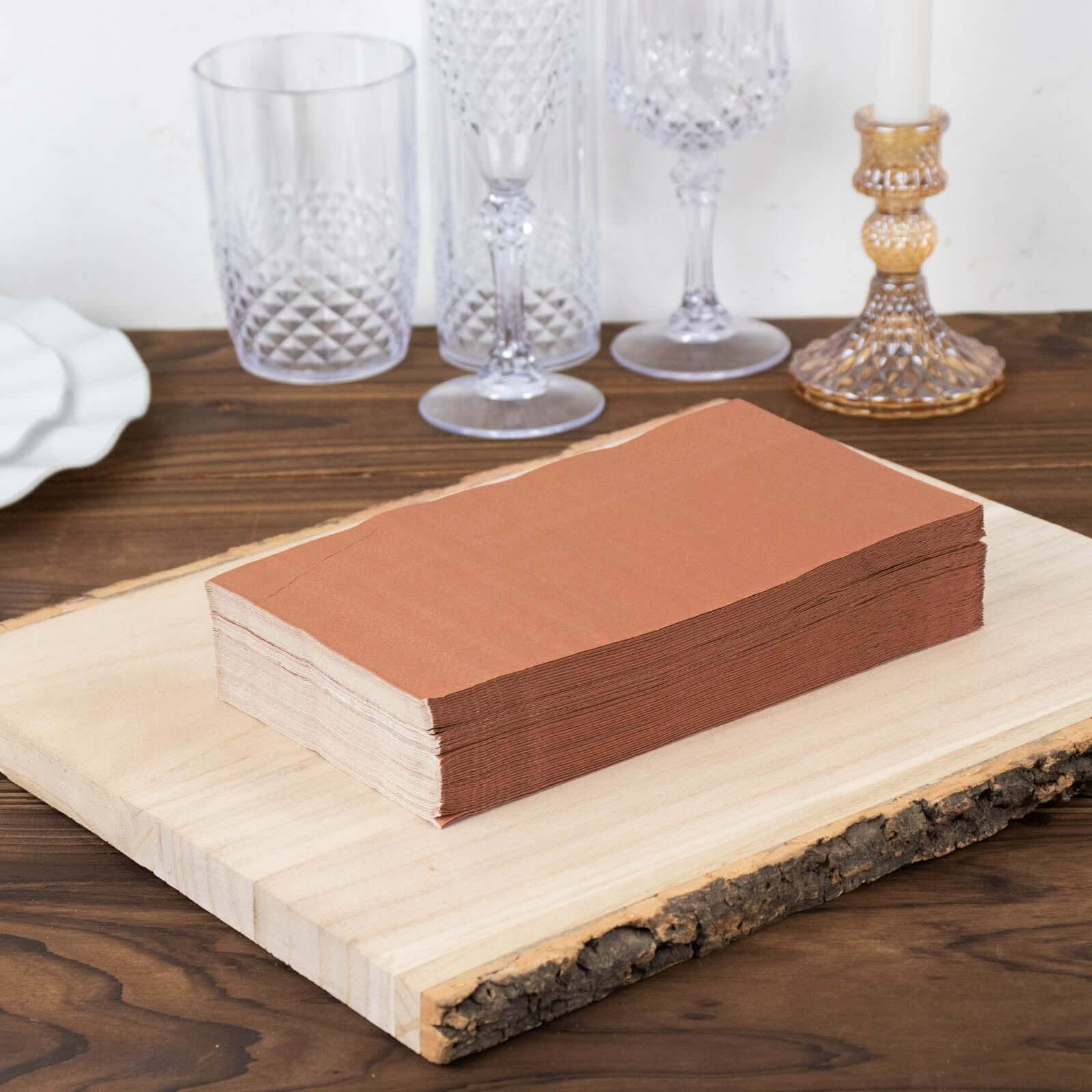 50-Pack Paper Napkins Terracotta (Rust) - Soft Disposable 2-Ply Dinner Napkins for Weddings