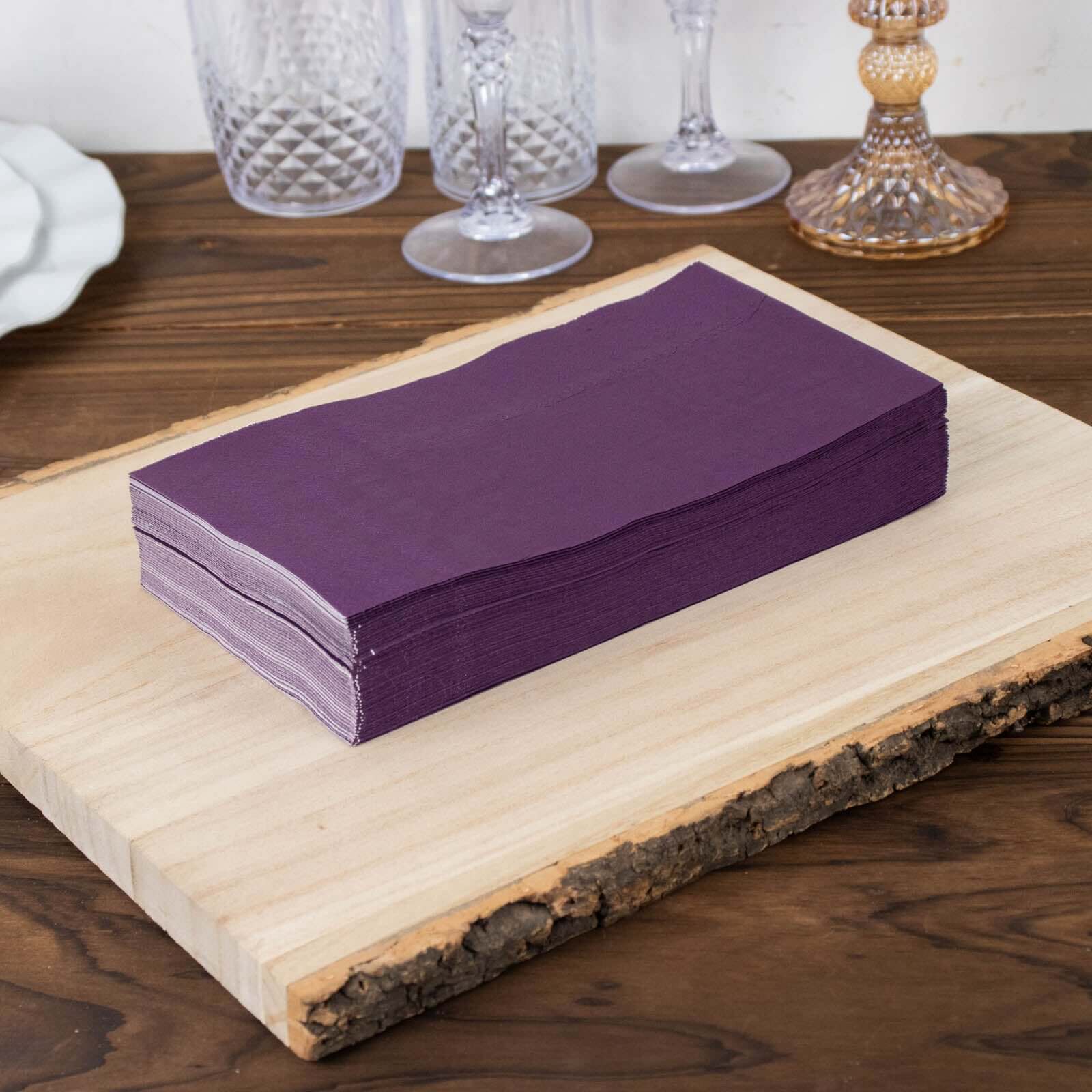 50-Pack Paper Napkins Purple - Soft Disposable 2-Ply Dinner Napkins for Weddings