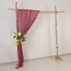 Mauve Cinnamon Rose Sheer Backdrop Drape – 5ft x 14ft Wedding Arch & Ceiling Decor Panel, Wrinkle Free with Soft Shimmer