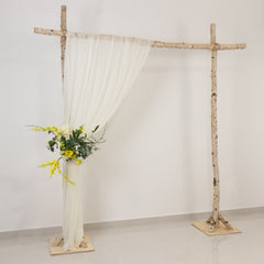 Ivory Sheer Backdrop Drape – 5ft x 14ft Wedding Arch & Ceiling Decor Panel, Wrinkle Free with Soft Shimmer