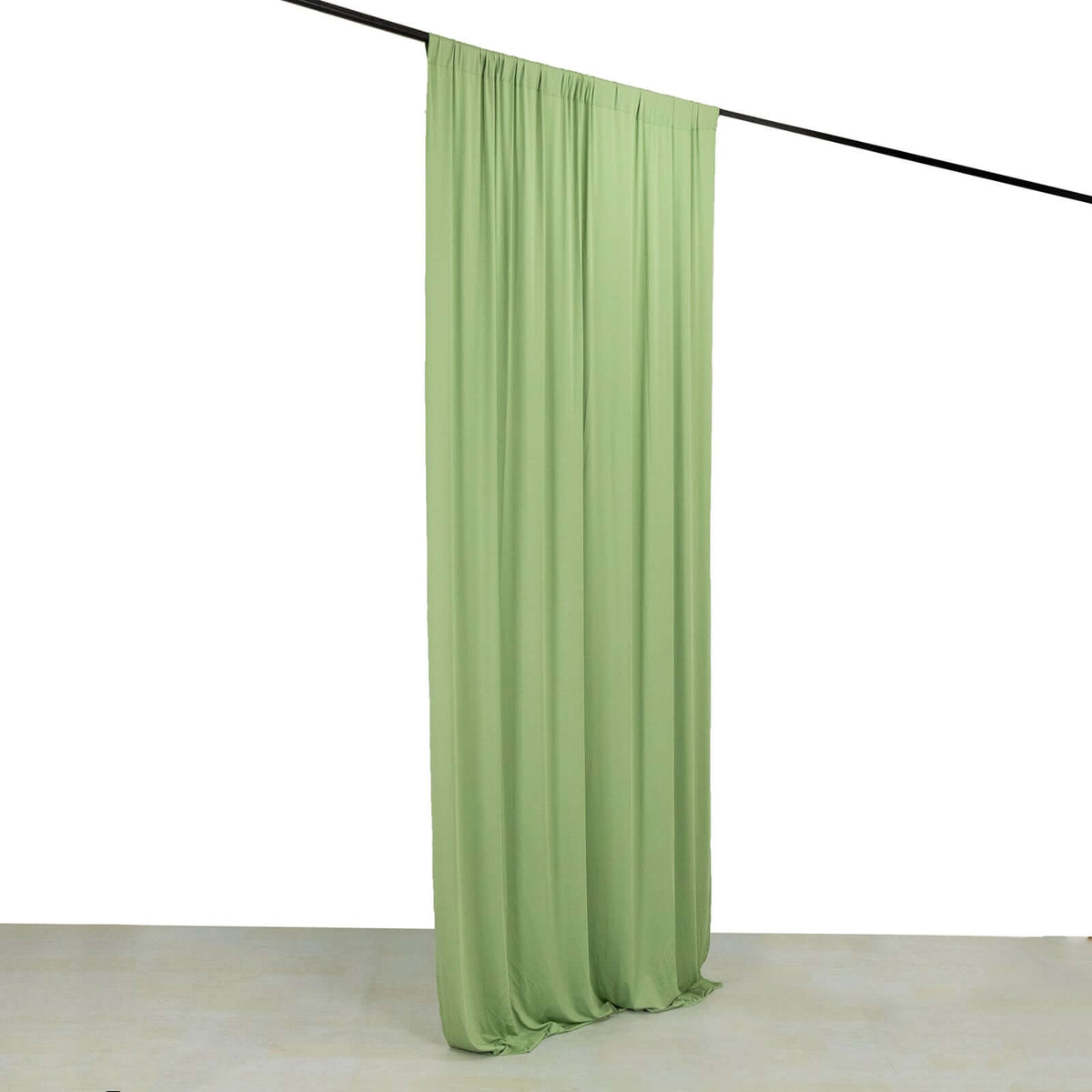 Sage Green 4-Way Stretch Spandex Event Curtain Drapes, Wrinkle Free Backdrop Event Panel with Rod Pockets - 5ftx10ft