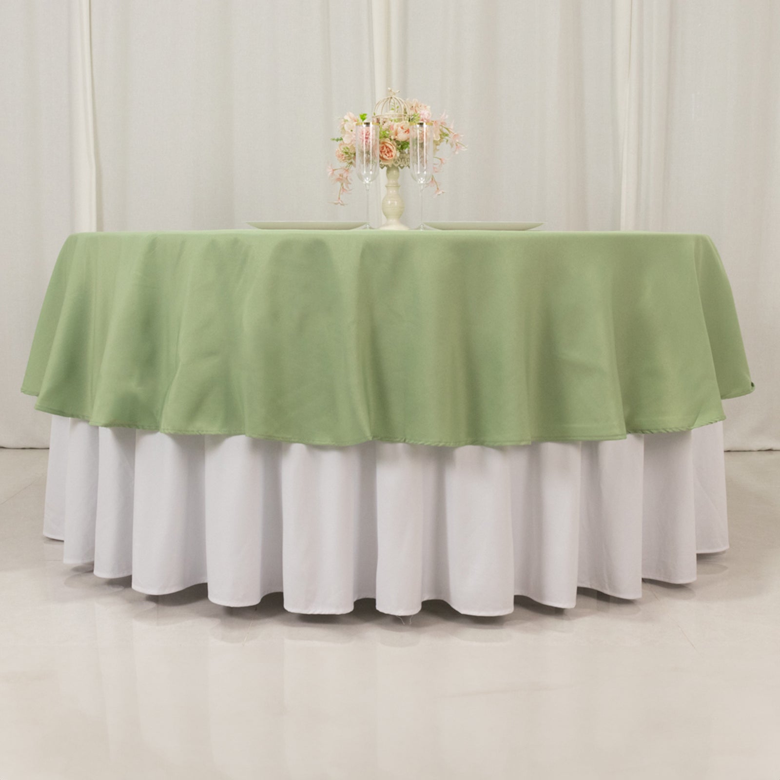 Premium Polyester 90" Round Tablecloth Sage Green - Stain and Wrinkle-Resistant Design with 220GSM Thickness Table Cover