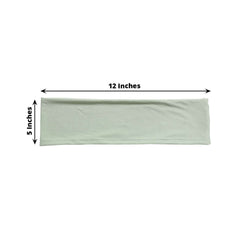 5 Pack Stretch Spandex Chair Sashes Sage Green - Fitted Finish Two Ply Heavy Duty Chair Bands 5"x12"