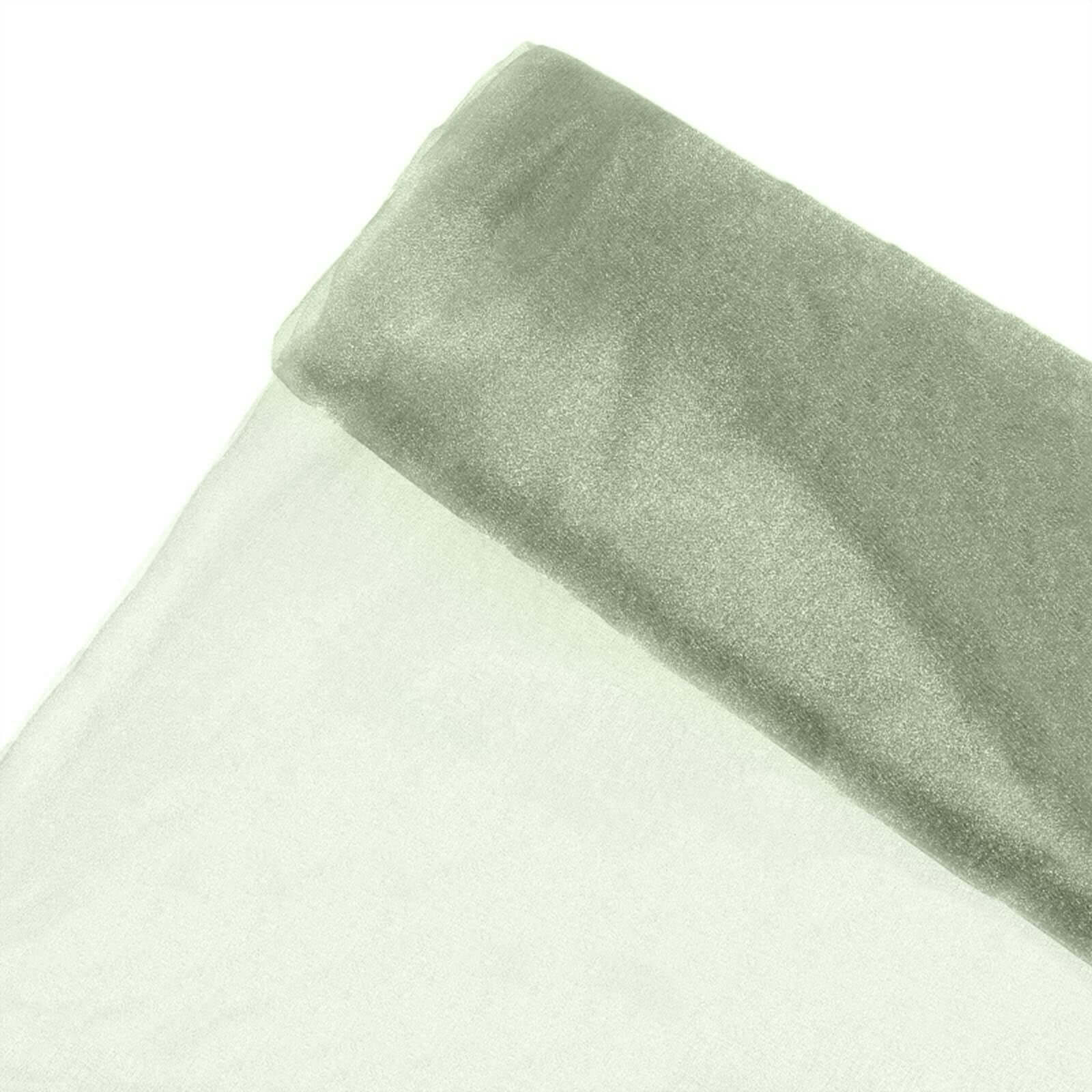 54"x10yd | Sage Green Solid Sheer Chiffon Fabric Bolt, DIY Voile Drapery Fabric