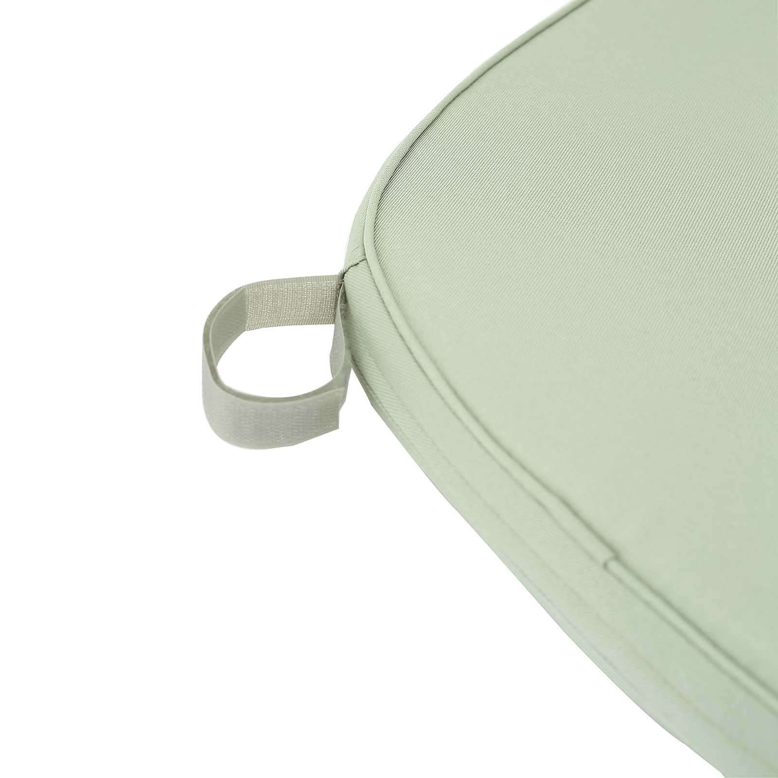 Chiavari Chair Cushion with 1.5" Thick Memory Foam and Ties Sage Green - Stylish Removable Cover for Comfort