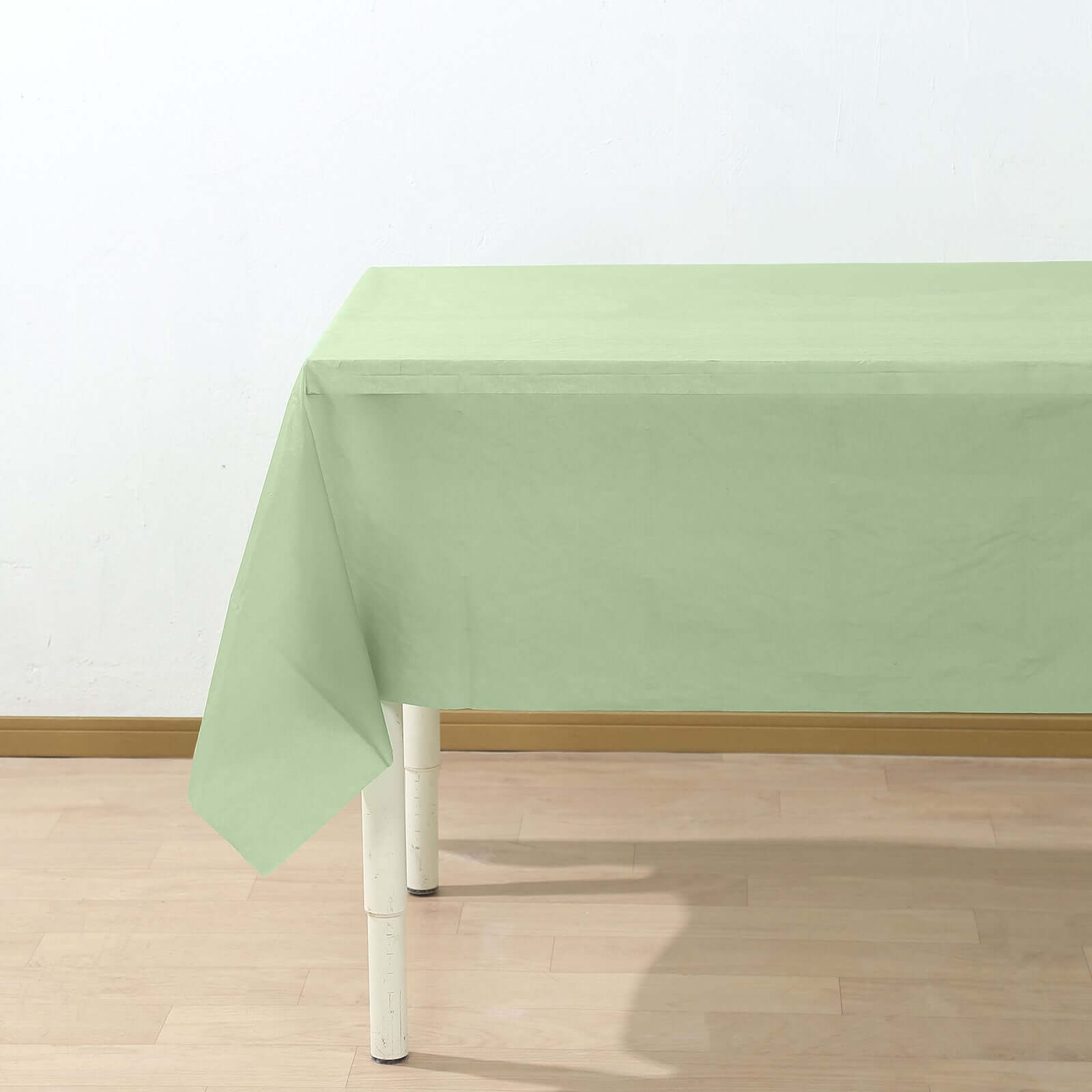 5-Pack Plastic Table Covers Sage Green Rectangle - Reliable PVC Disposable Covers for Gatherings 54"x108"