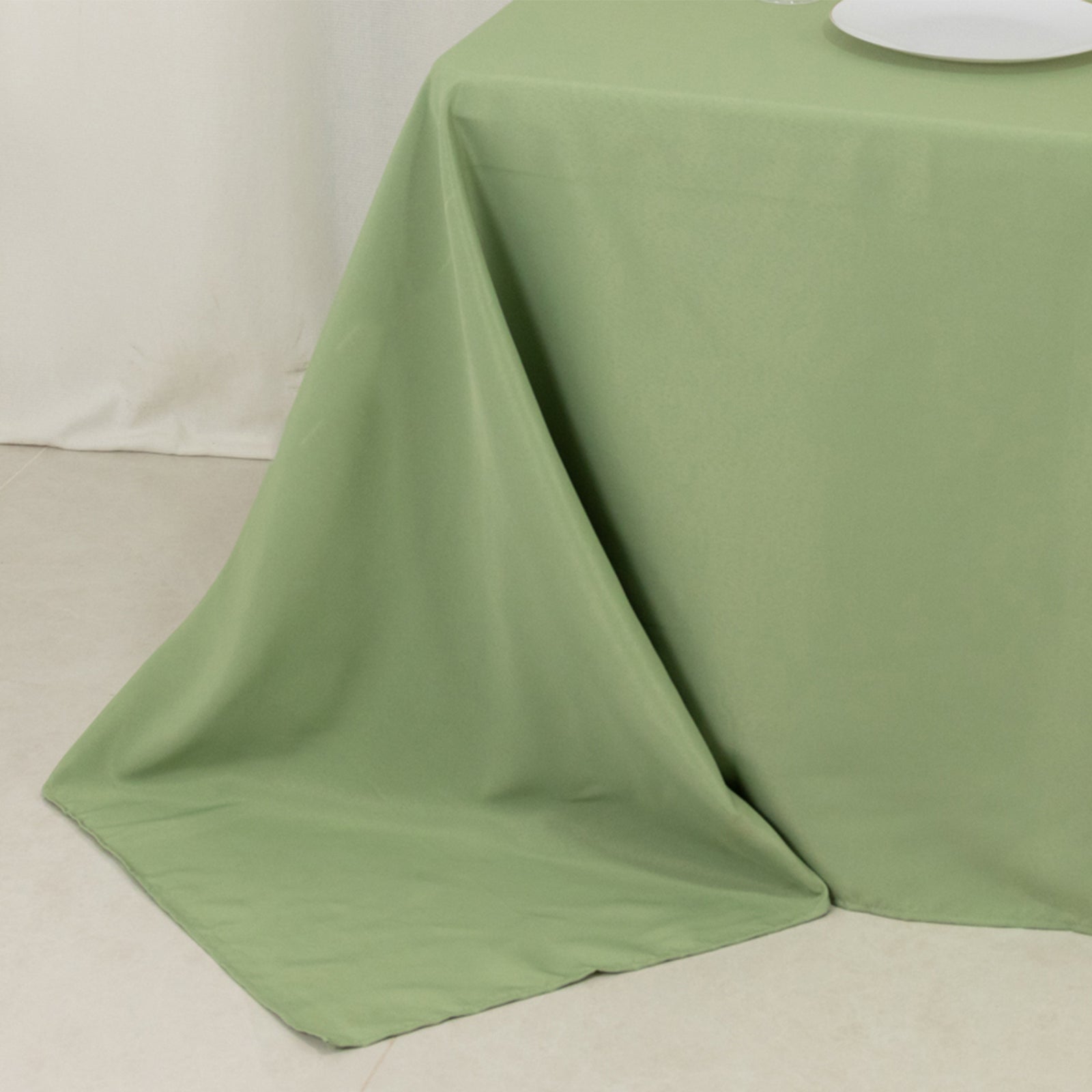 Premium Polyester 90"x132" Rectangle Tablecloth Sage Green - Seamless 220GSM Stain-Resistant Table Cover