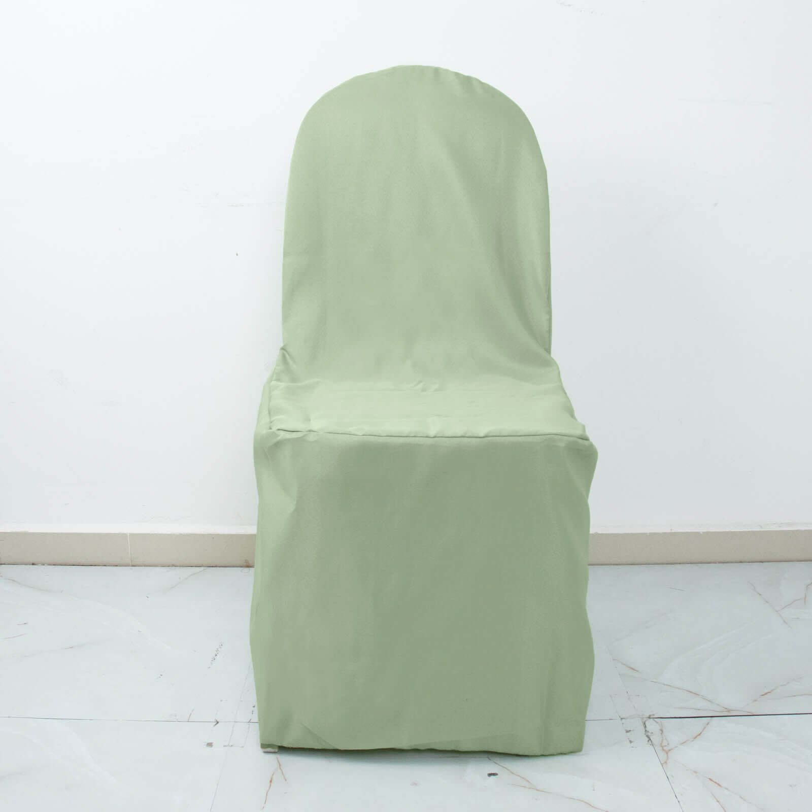 Polyester Slip On Banquet Chair Covers Sage Green - Stain-Resistant Reusable Durable Fabric