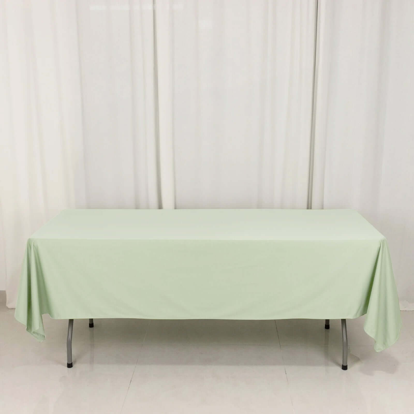 Scuba Rectangular 60"x102" Tablecloth Sage Green - Wrinkle Free & Stain Resistant Table Cover