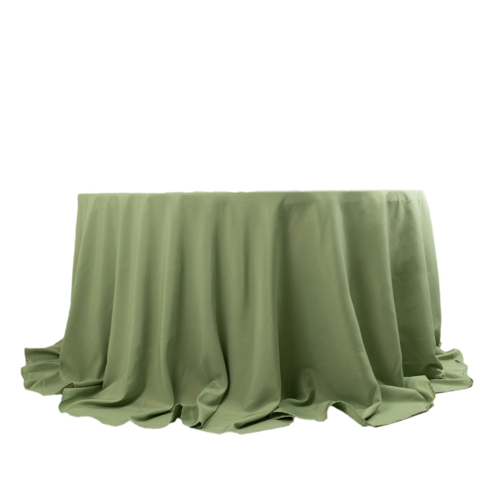 Premium Polyester 132" Round Tablecloth Sage Green - Seamless 220GSM Wrinkle-Resistant Table Cover