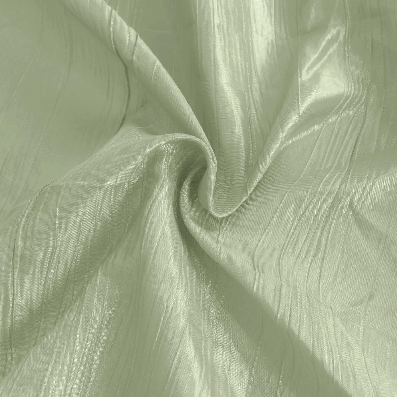 Taffeta 90"x90" Table Overlay Square Tablecloth Sage Green - Accordion Crinkle Table Cover