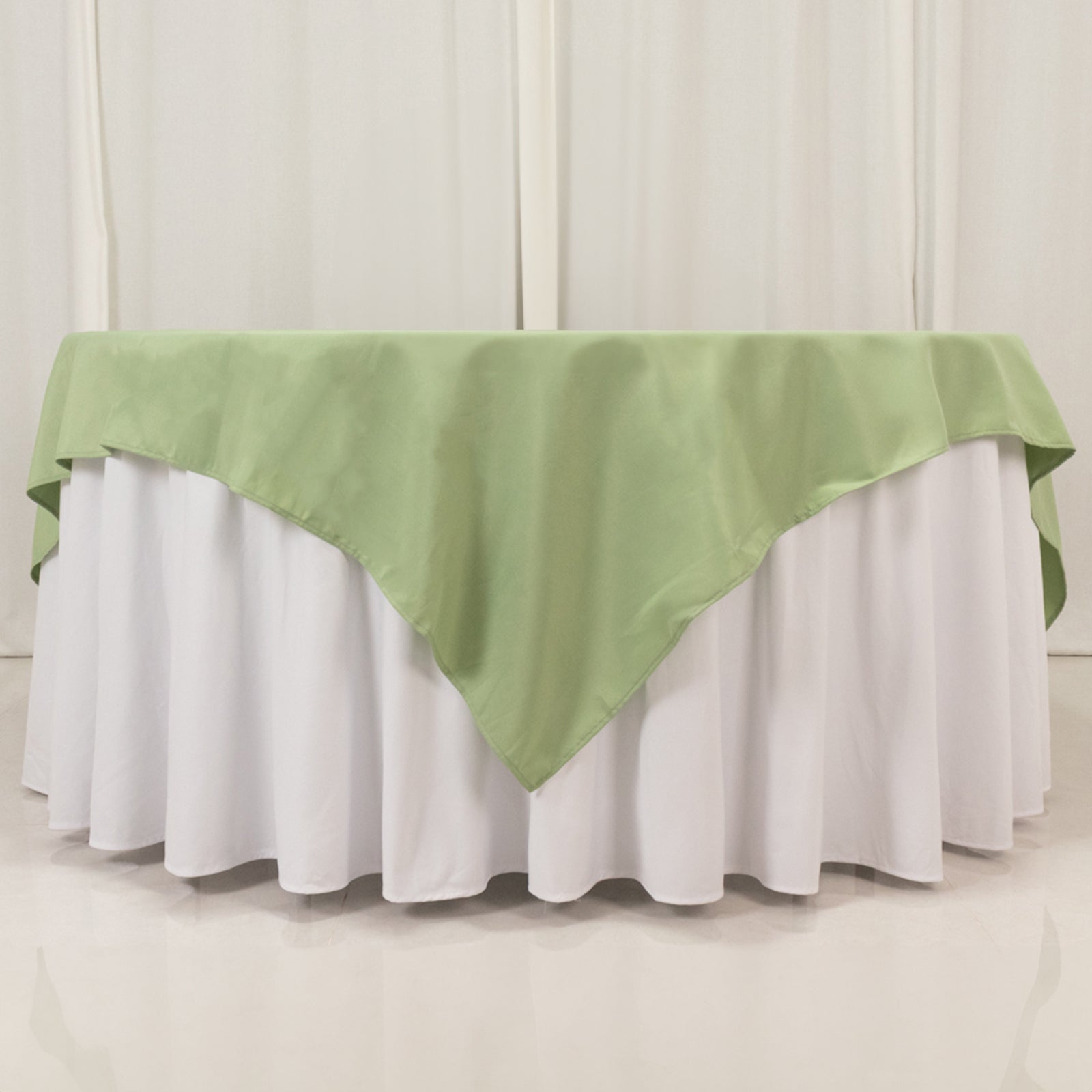 Premium Polyester 70"x70" Table Overlay Square Tablecloth Sage Green 220GSM Wrinkle-Resistant Table Cover