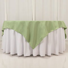 Premium Polyester 70"x70" Table Overlay Square Tablecloth Sage Green 220GSM Wrinkle-Resistant Table Cover