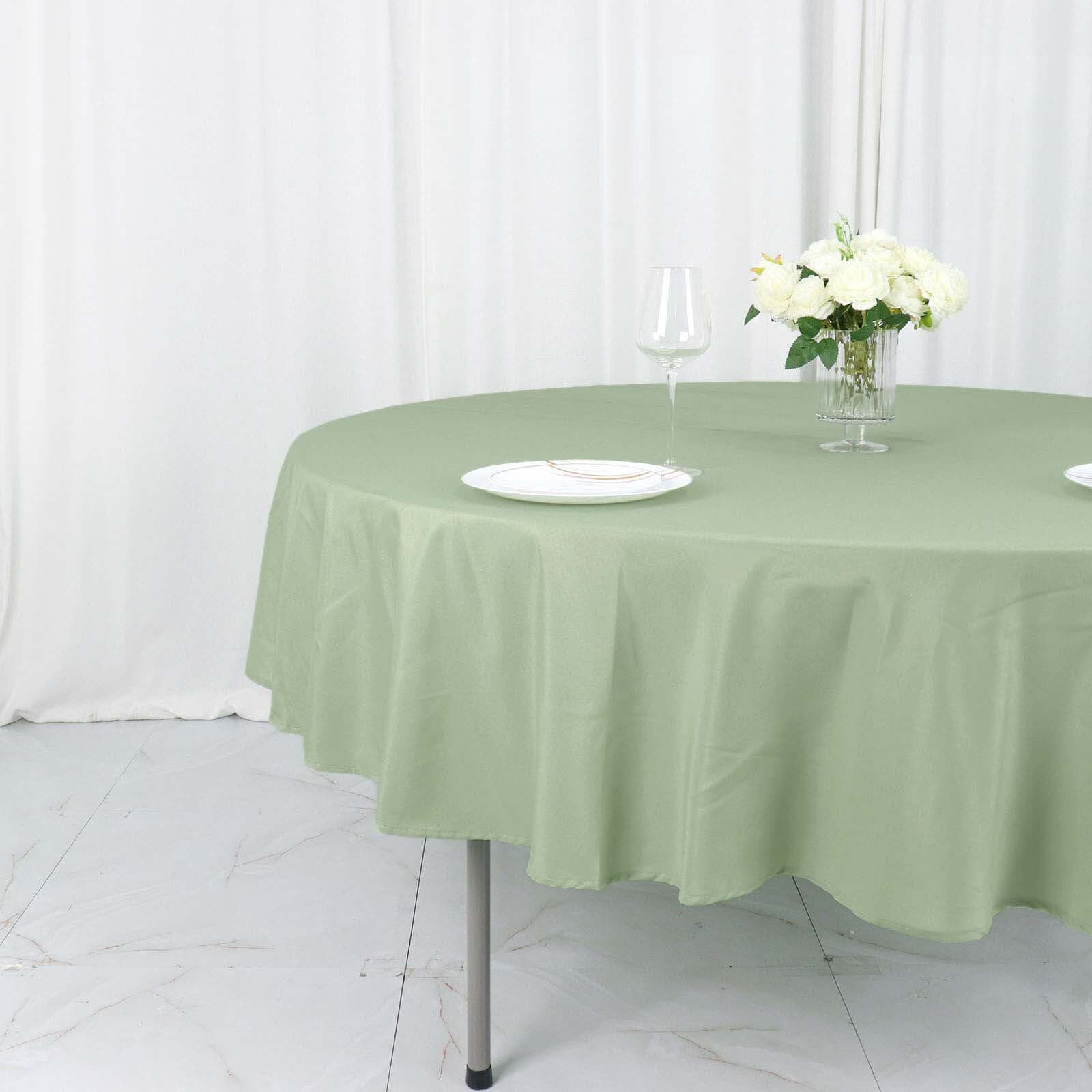 Polyester 90" Round Tablecloth Sage Green - Stain & Wrinkle-Resistant Table Cover