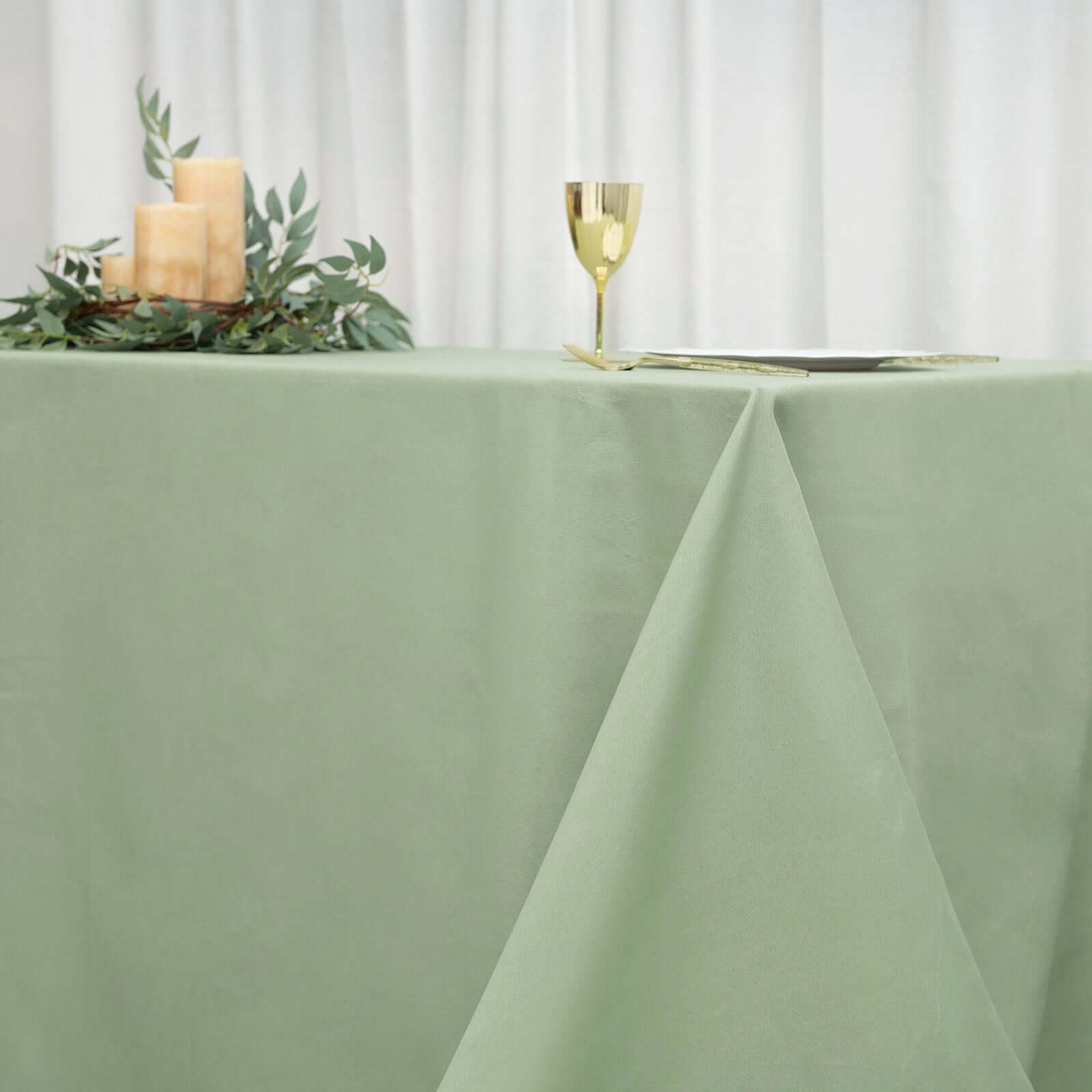 Polyester 90"x156" Rectangle Tablecloth Sage Green - Seamless Wrinkle-Resistant Table Cover