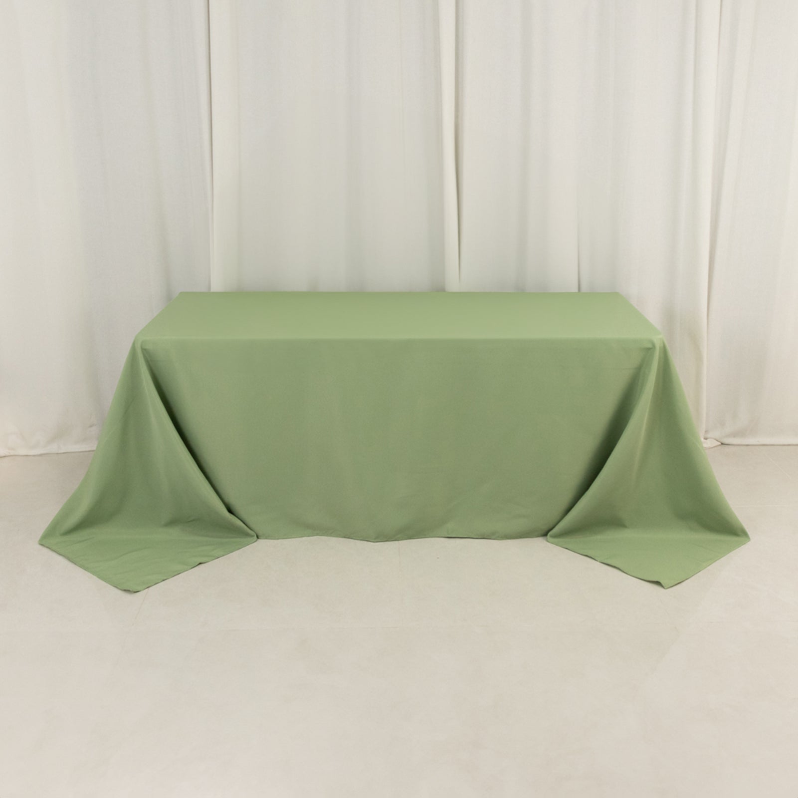 Premium Polyester 90"x132" Rectangle Tablecloth Sage Green - Seamless 220GSM Stain-Resistant Table Cover