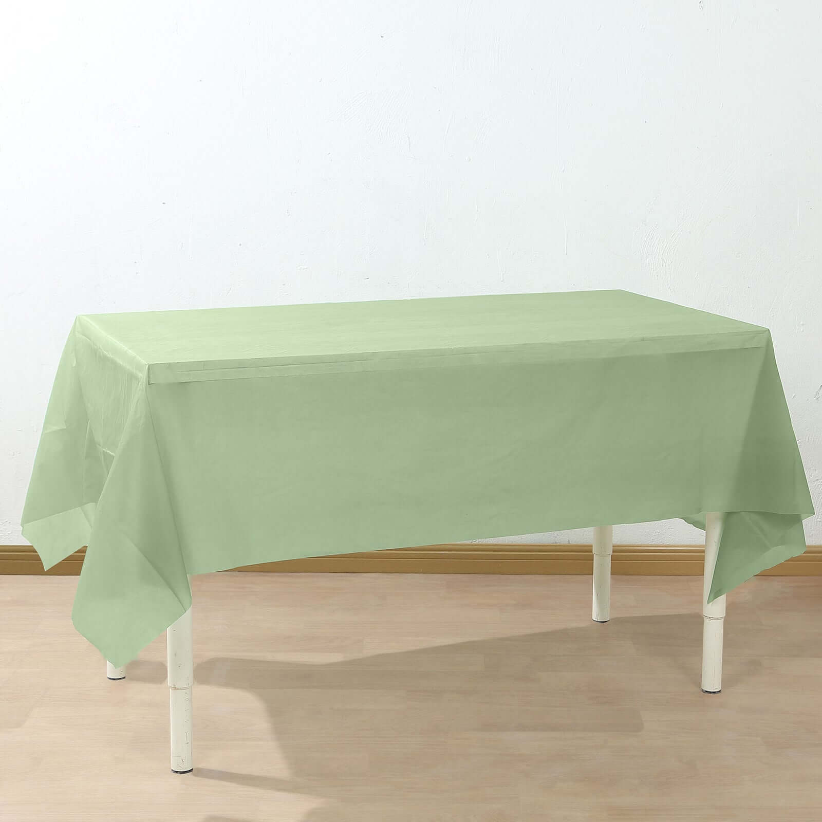 5-Pack Plastic Table Covers Sage Green Rectangle - Reliable PVC Disposable Covers for Gatherings 54"x108"