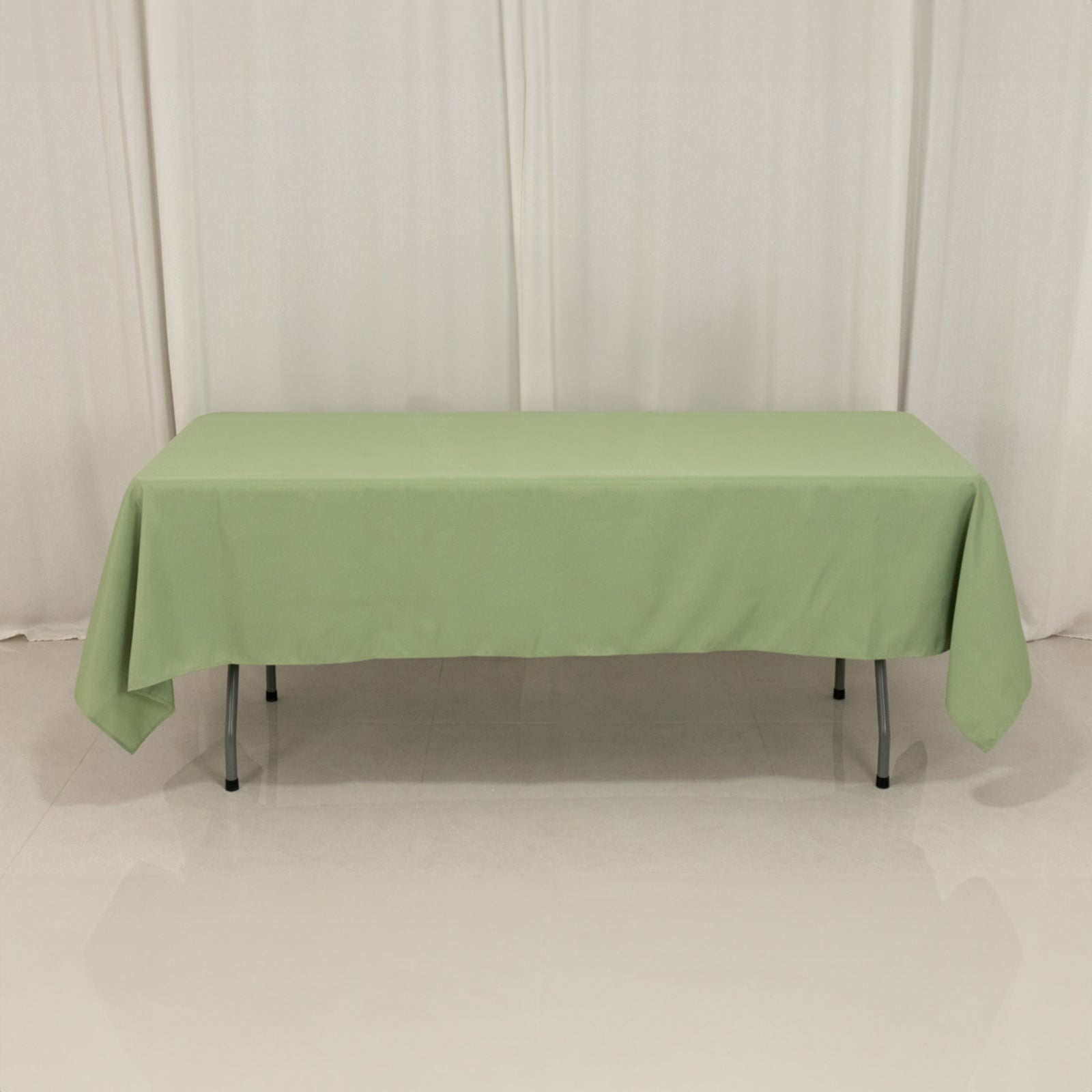 Premium Polyester 60"x102" Rectangle Tablecloth Sage Green - Durable 220GSM Wrinkle-Resistant Table Cover