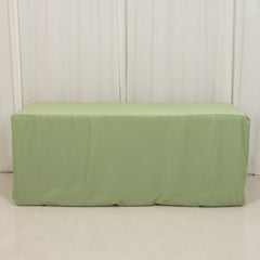 Fitted Polyester 72"x30" Rectangle Tablecloth Sage Green - Durable and Easy to Maintain Table Cover