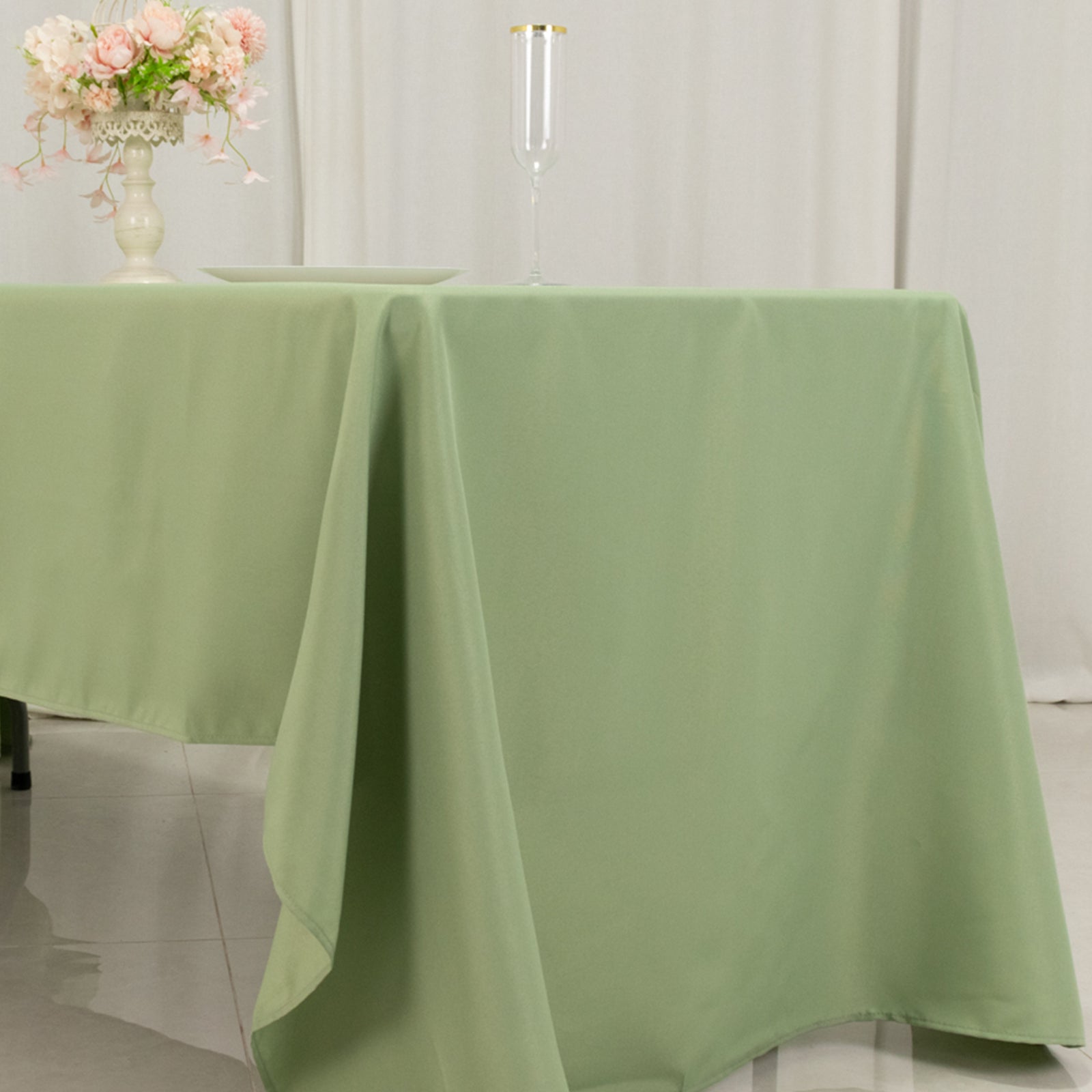 Premium Polyester 60"x126" Rectangle Tablecloth Sage Green - Stain-Resistant 220GSM Finish Table Cover