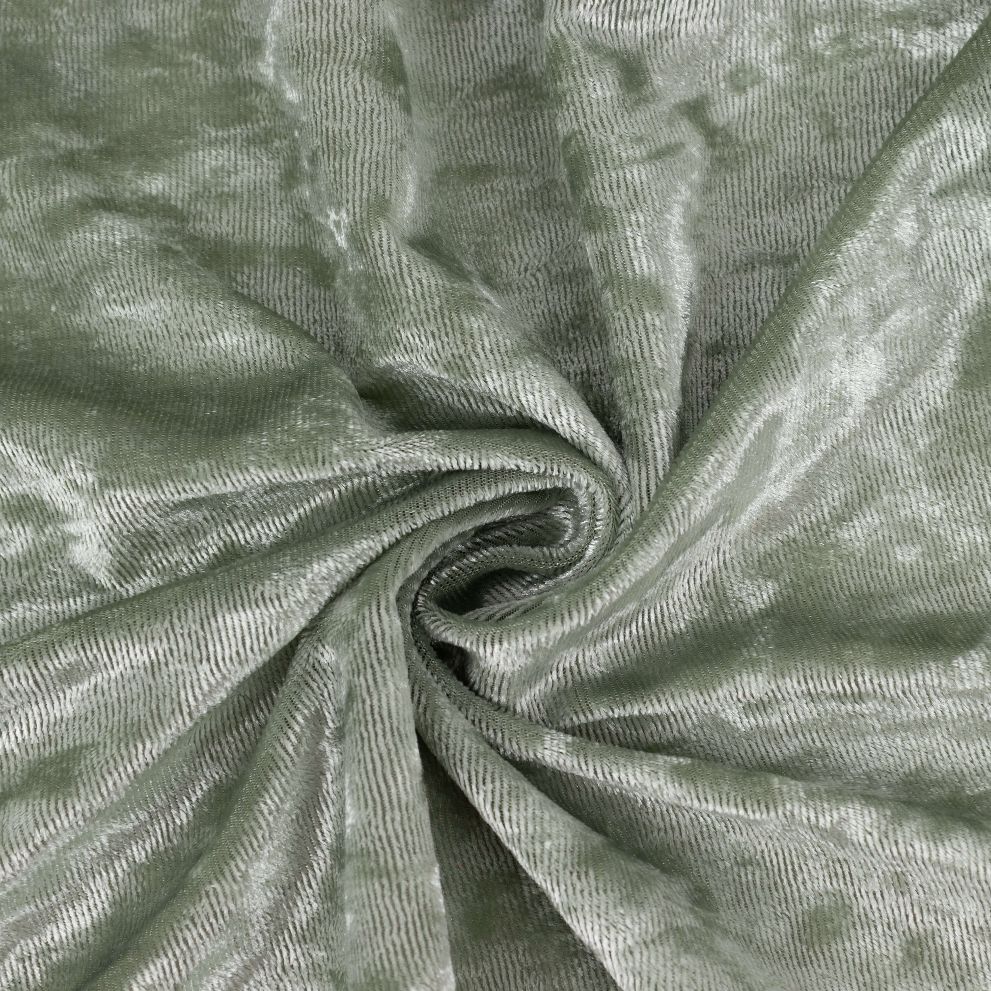 65"x5 Yards Sage Green Crushed Velvet Fabric Bolt, DIY Craft Fabric Roll
